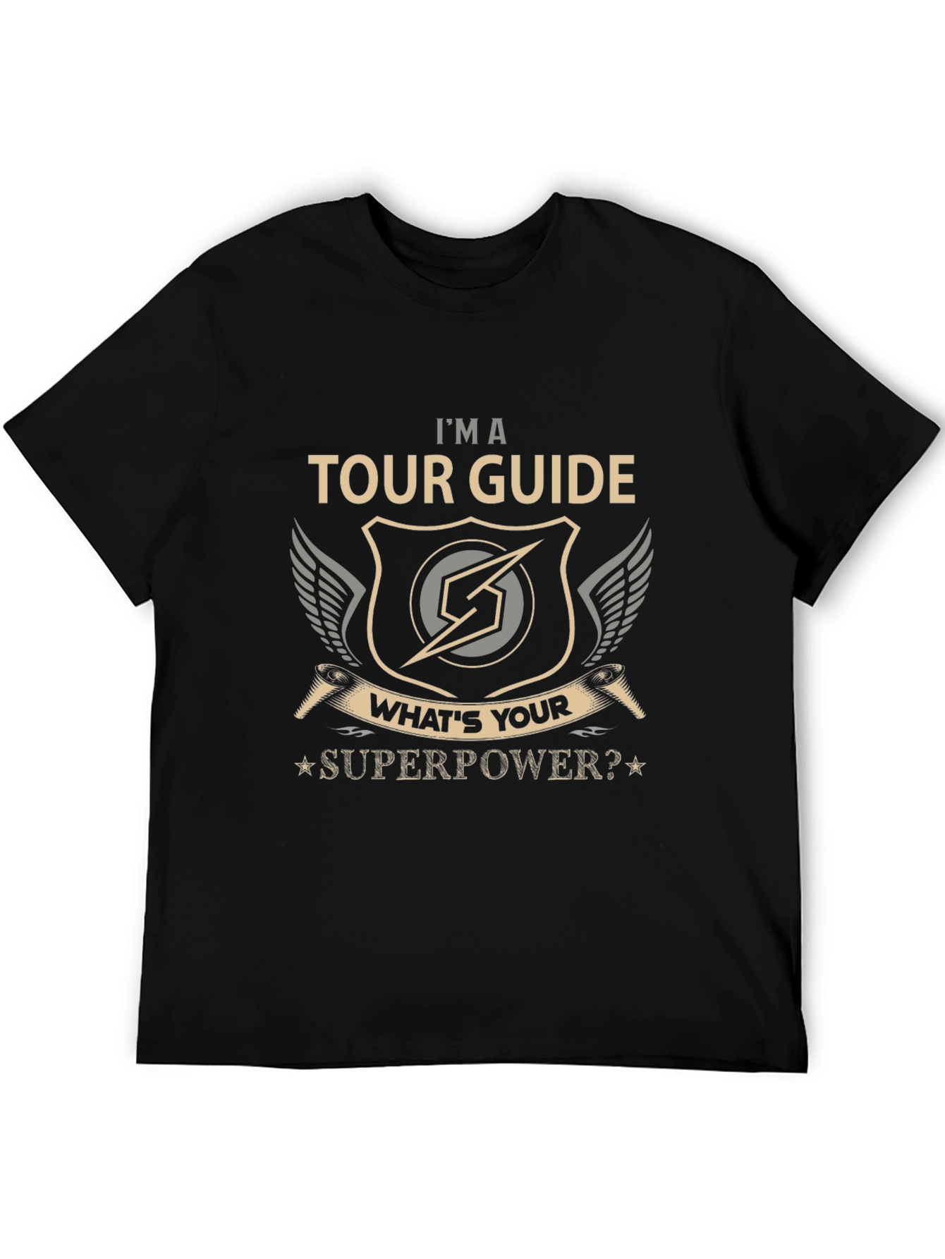 Black Tour Guide Superpower Graphic T-Shirt view 5
