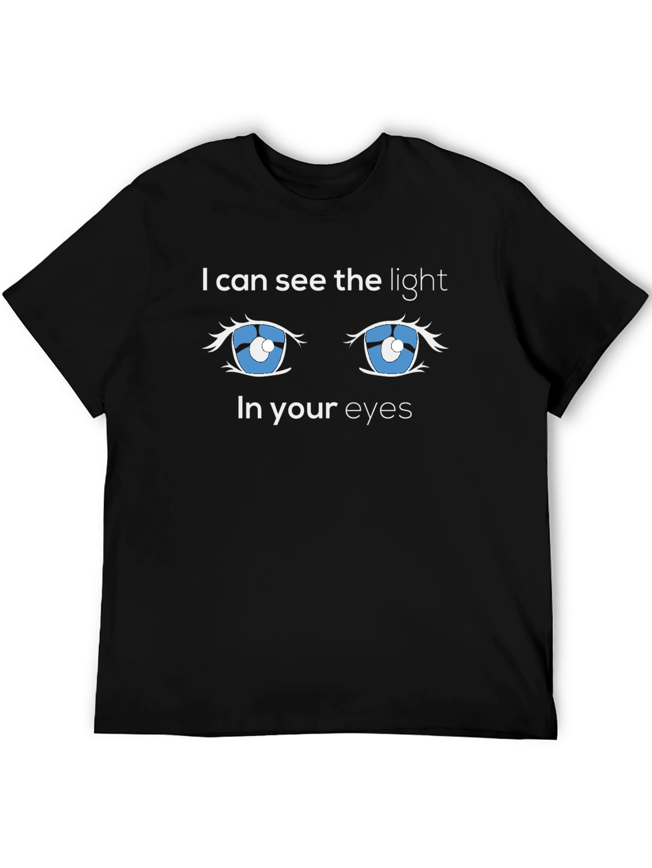 Black Anime Eyes Graphic Tee - I Can See The Light Black Shirt view 5