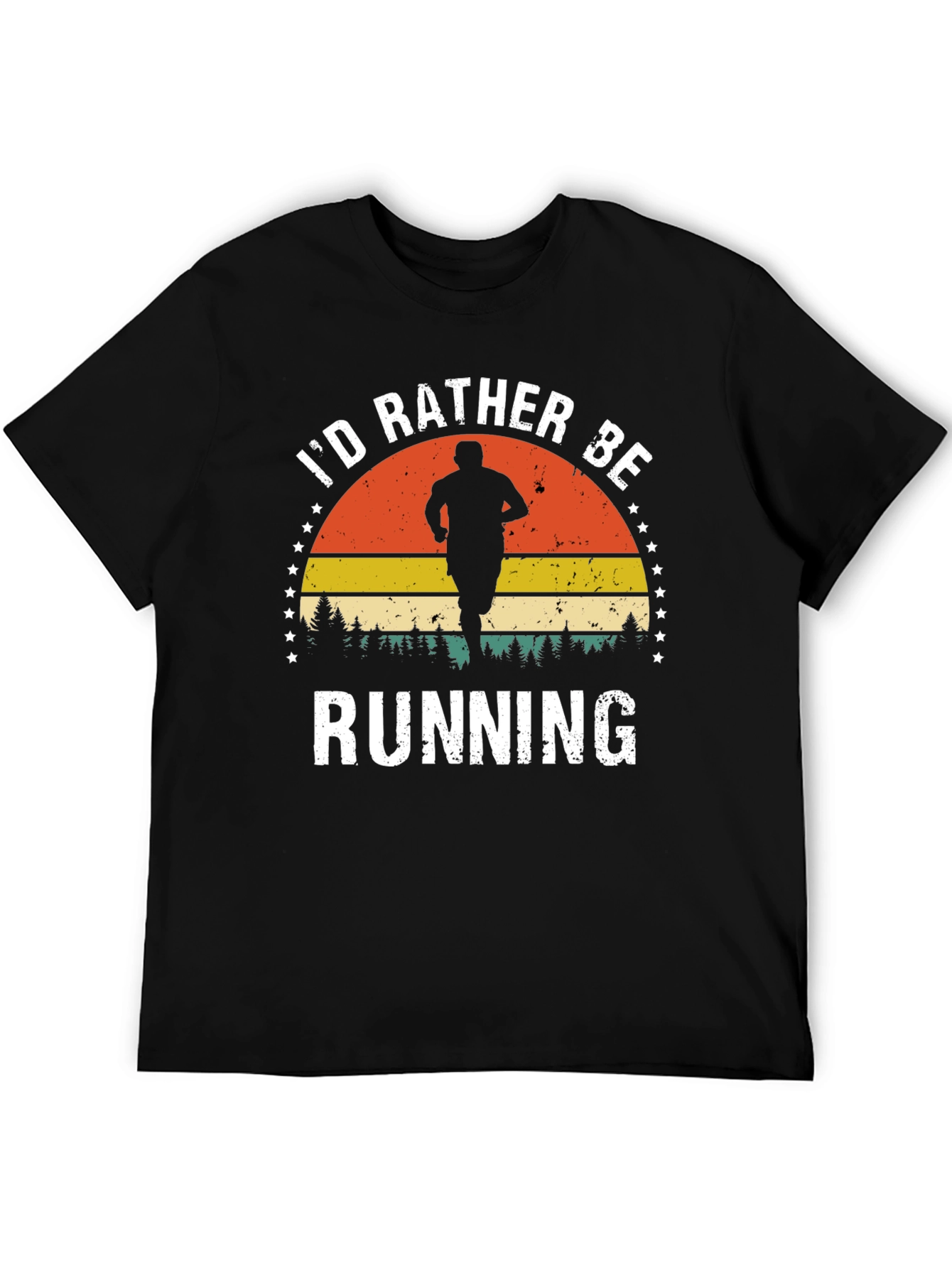 Black Retro "I'd Rather Be Running" Graphic Tee view 5