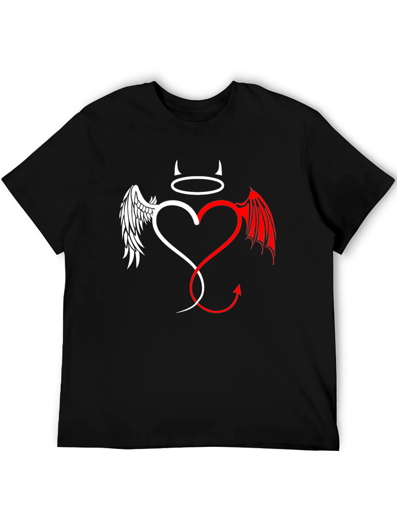 Black Angel & Devil Heart Graphic Tee - Unisex view 5