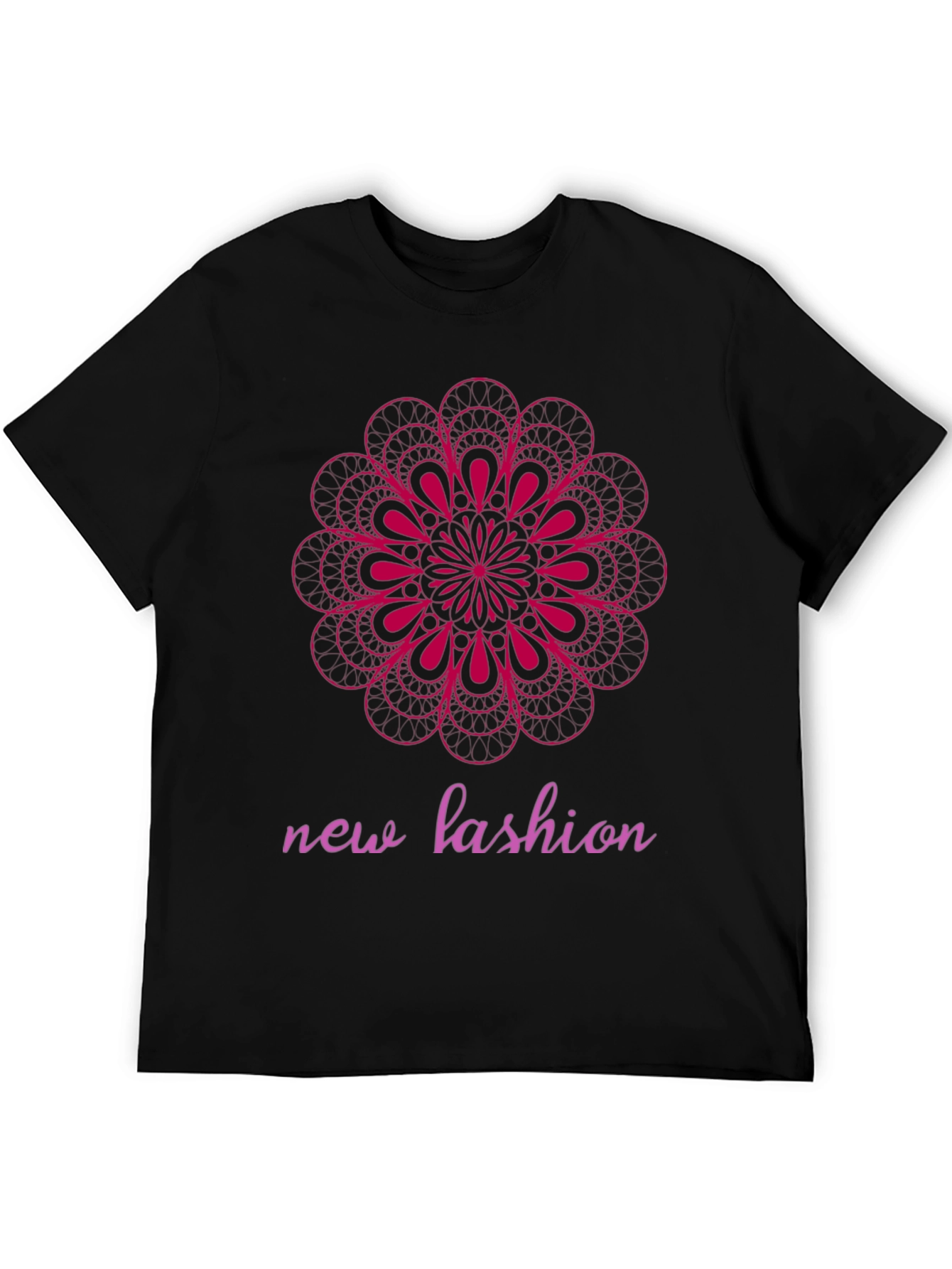 Black Geometric Mandala Graphic Tee - Modern Fashion Statement view 5