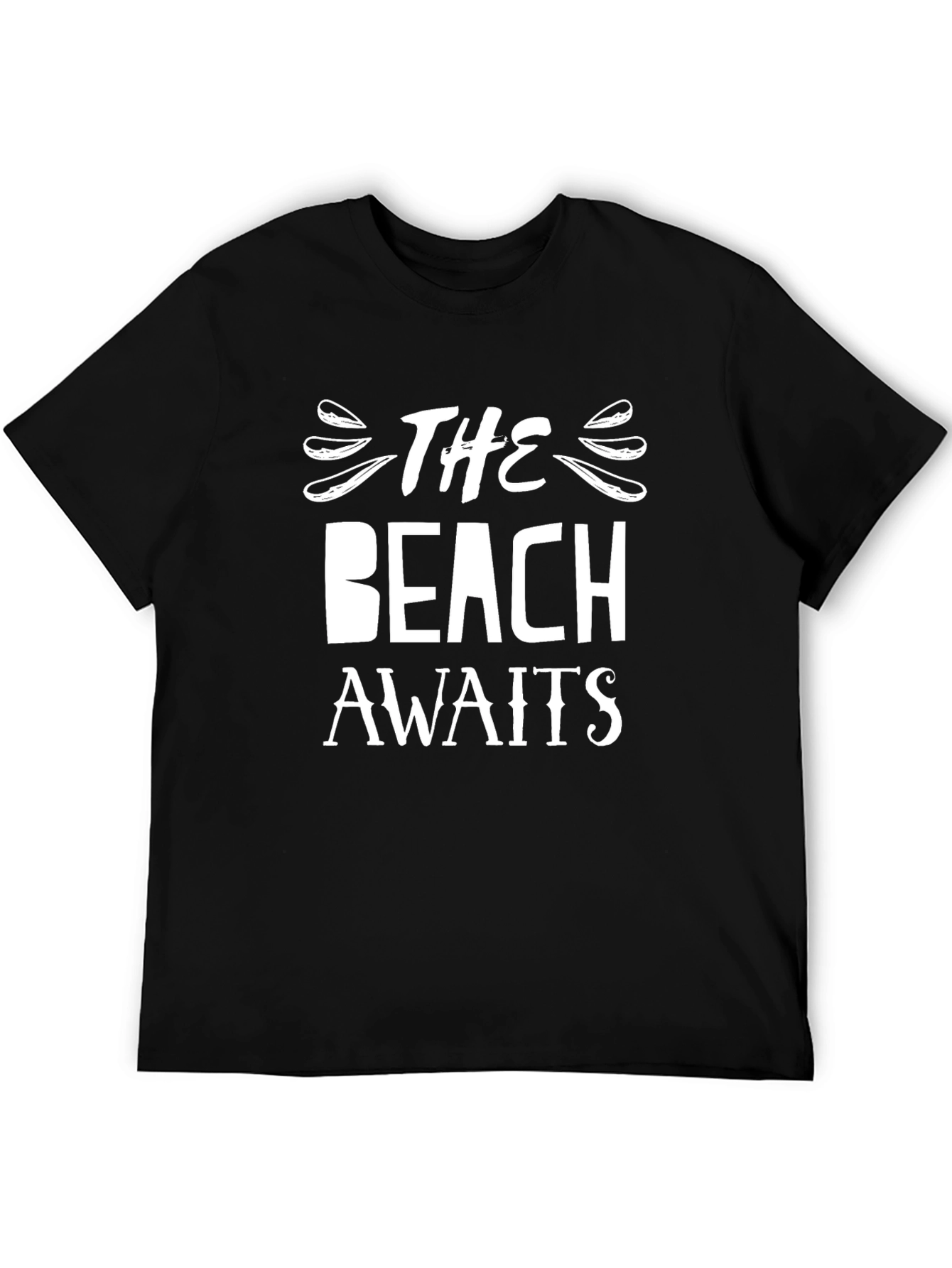Black The Beach Awaits Graphic T-Shirt - Black view 5