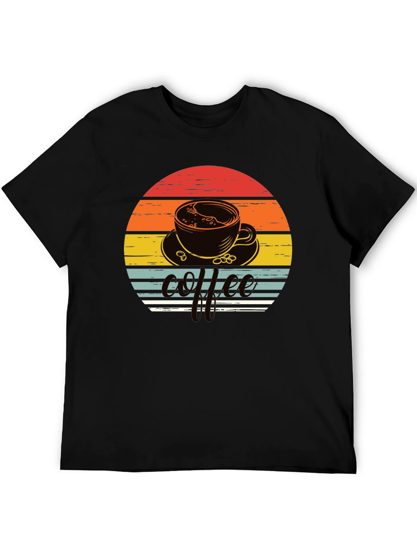 Black Coffee Sunset Graphic Tee - Retro Style Shirt view 5