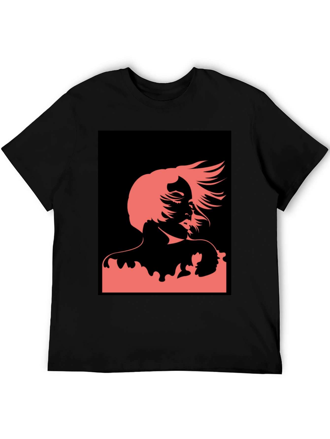 Black Abstract Woman Graphic Black T-Shirt view 5