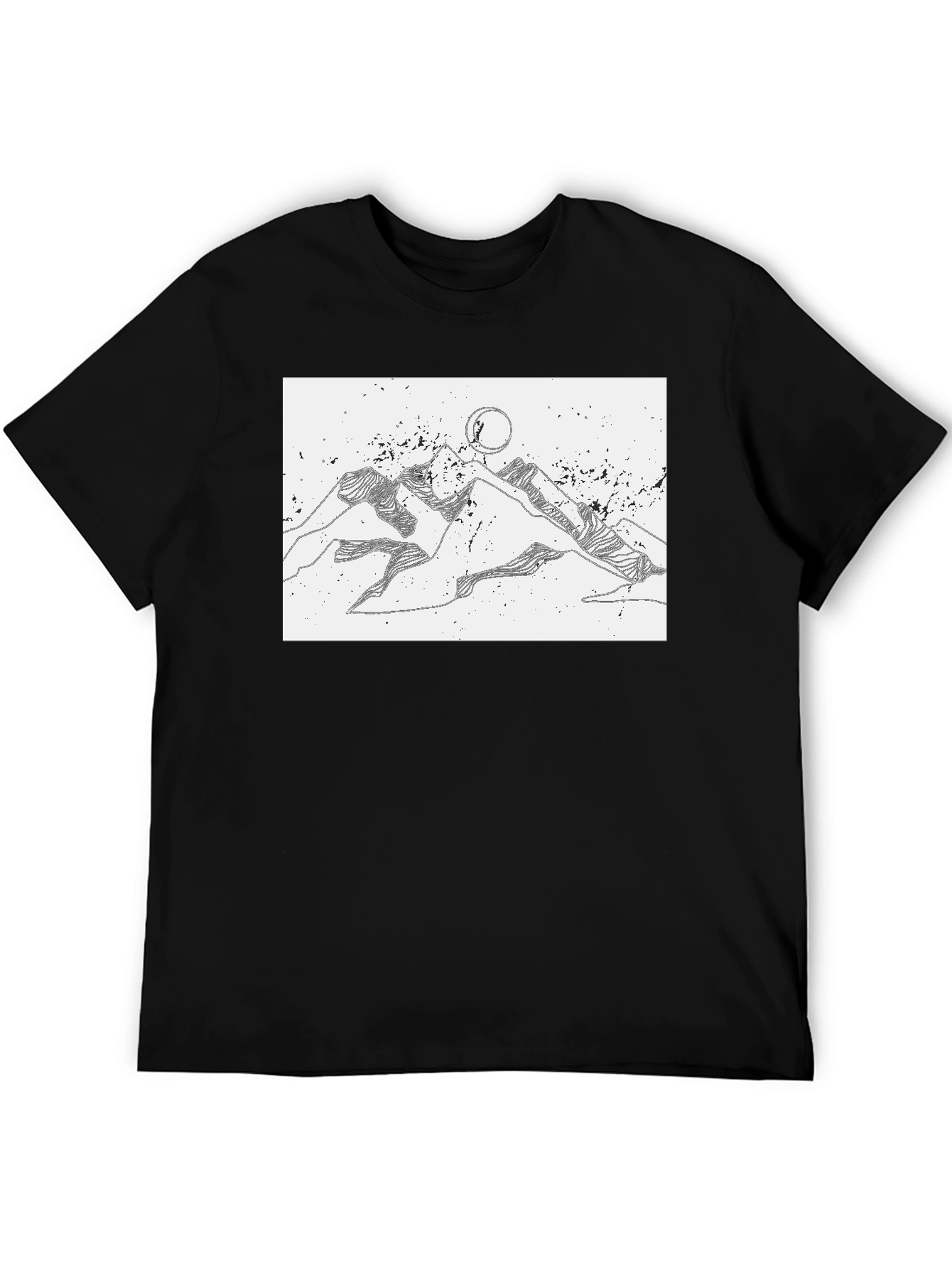 Black Mountainscape Graphic Tee - Black Cotton Blend view 5