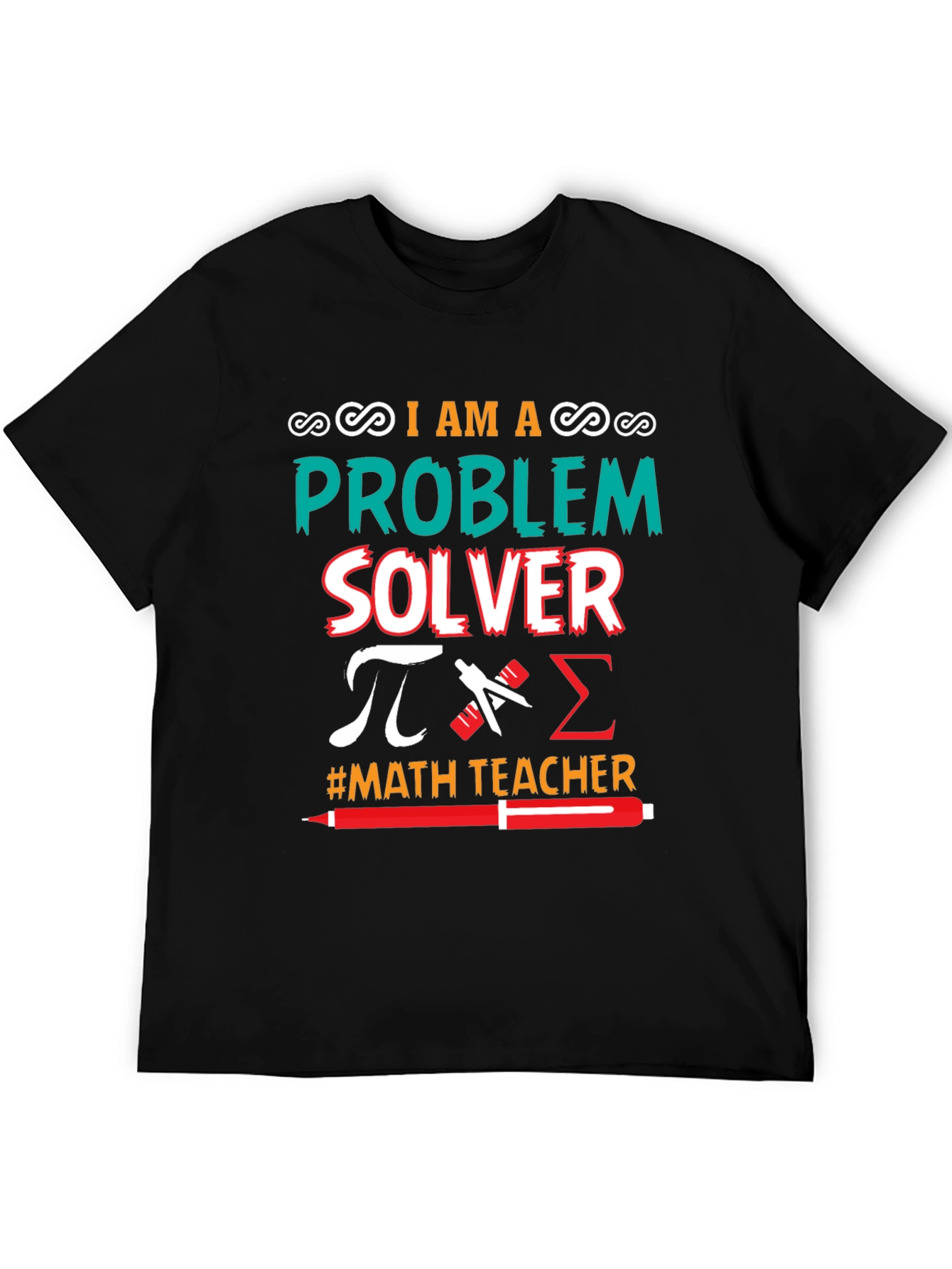 Black I Am a Problem Solver Math Teacher T-Shirt view 5