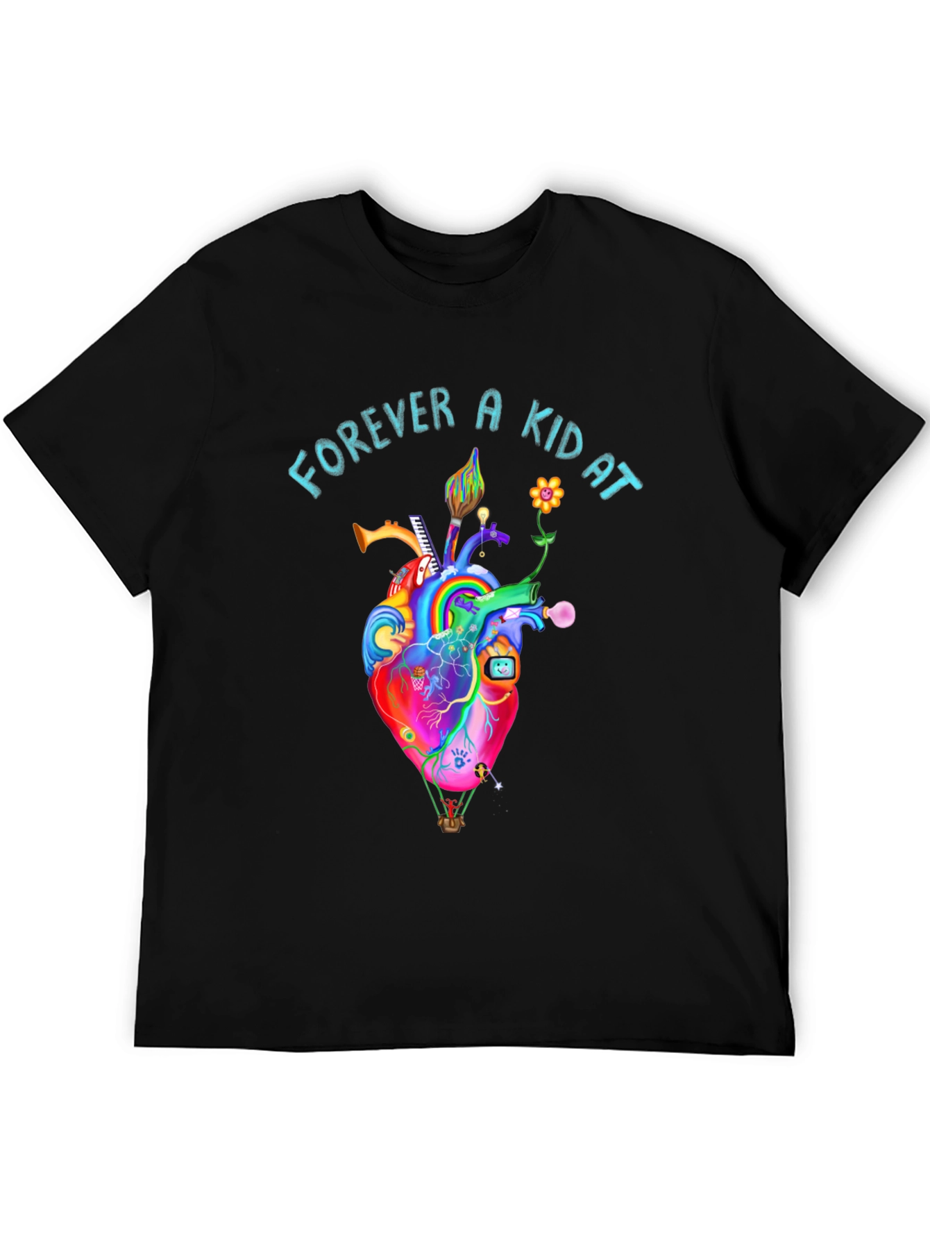 Black Forever A Kid At Heart Graphic Tee view 5