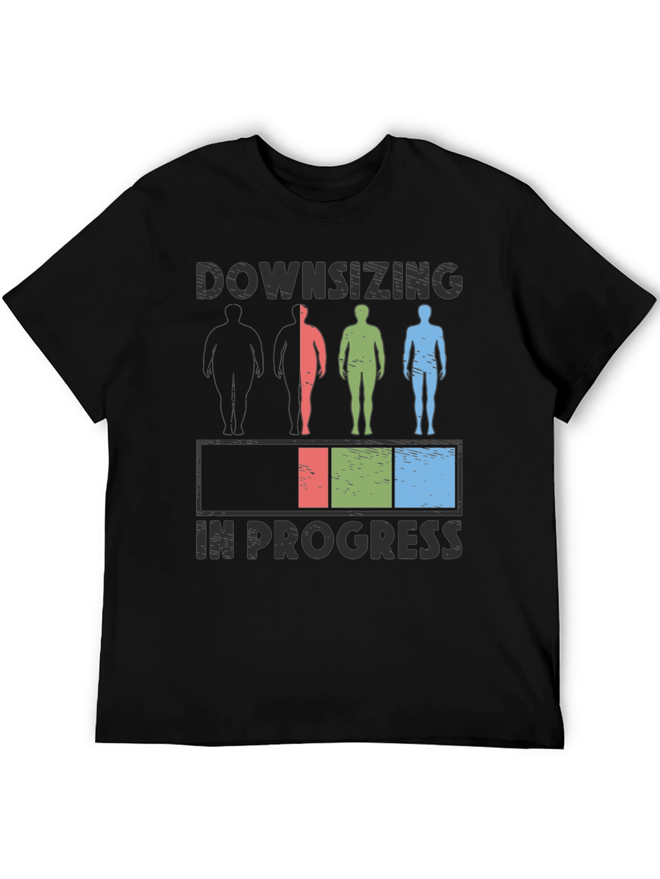 Black Downsizing In Progress T-Shirt - Weight Loss Humor view 5