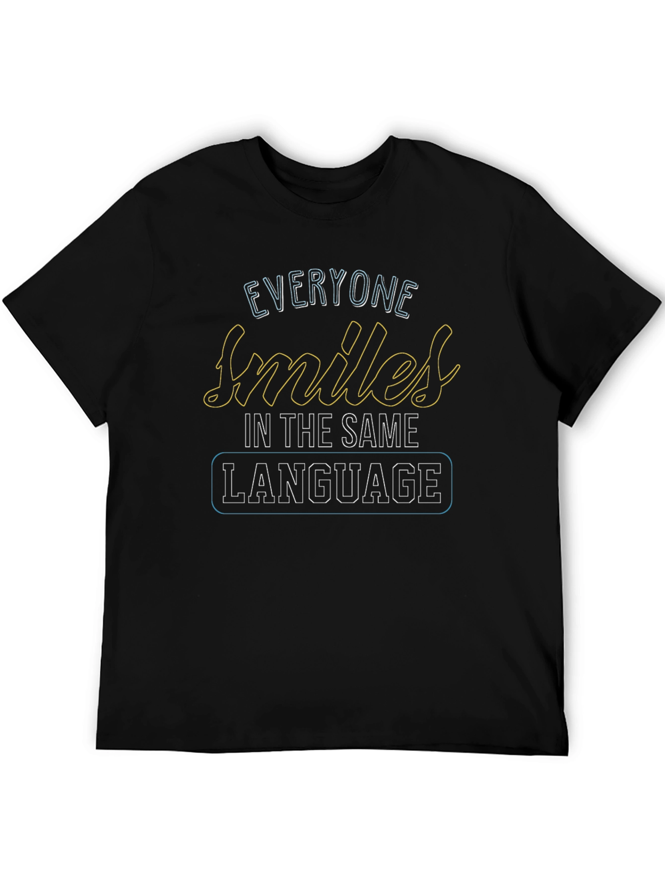 Black Everyone Smiles Graphic T-Shirt - Black view 5