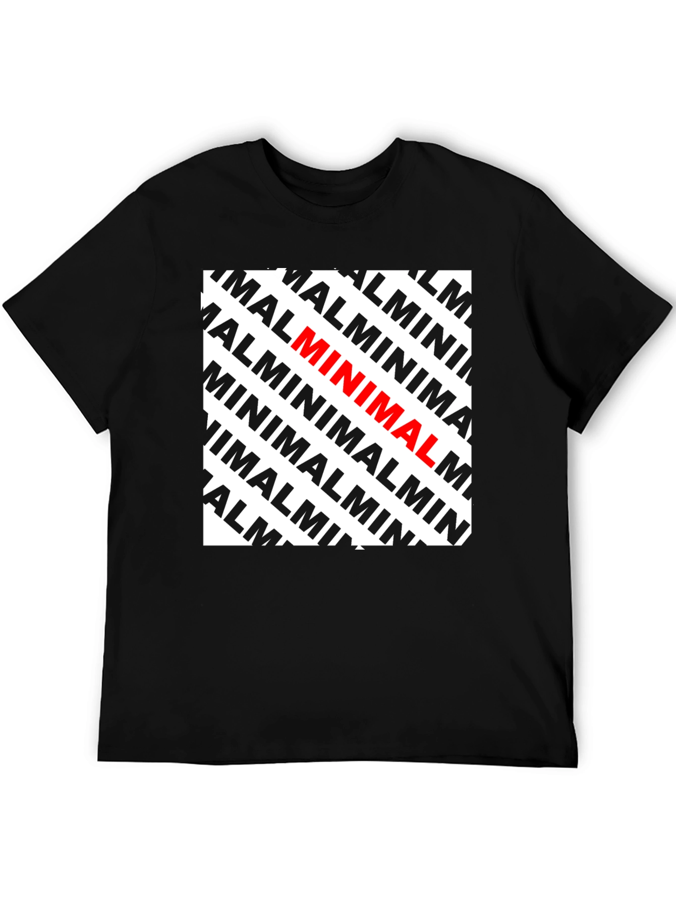 Black Minimalist Graphic Tee - Bold Wordplay T-Shirt view 5