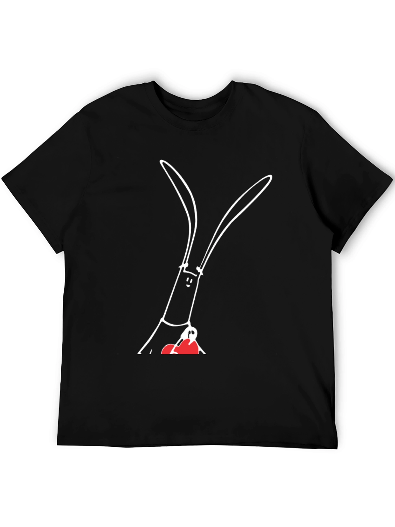 Black Funny Rabbit with Boxing Gloves Black T-Shirt view 5