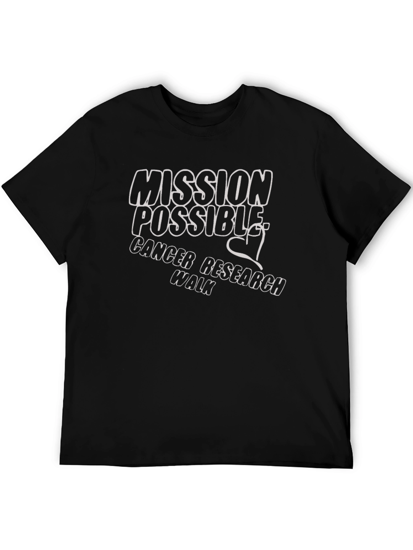 Black Mission Possible Cancer Research Walk T-Shirt view 5