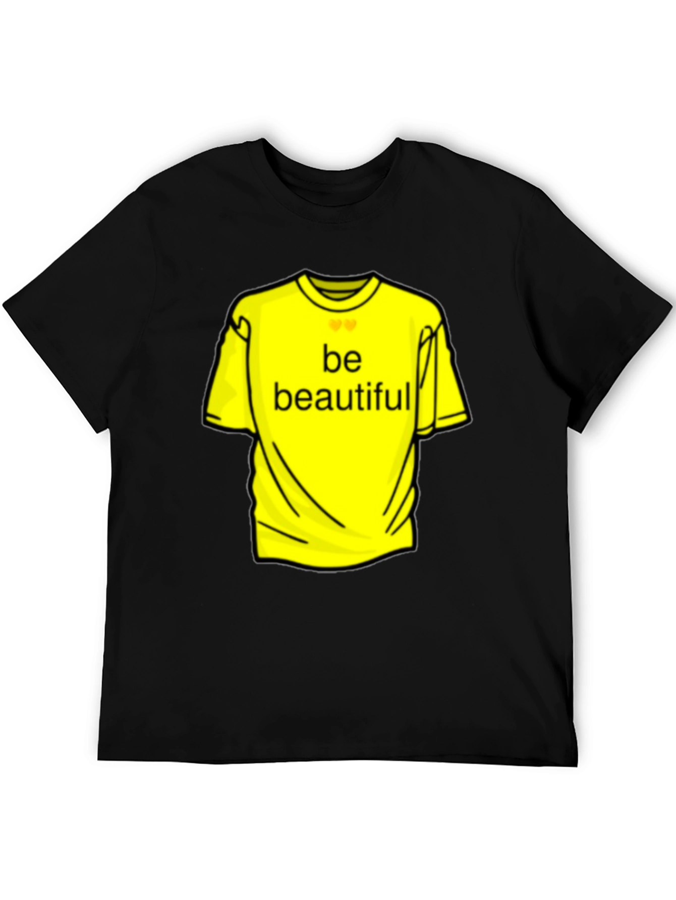 Black Be Beautiful Yellow Graphic Tee - Black Casual T-Shirt view 5