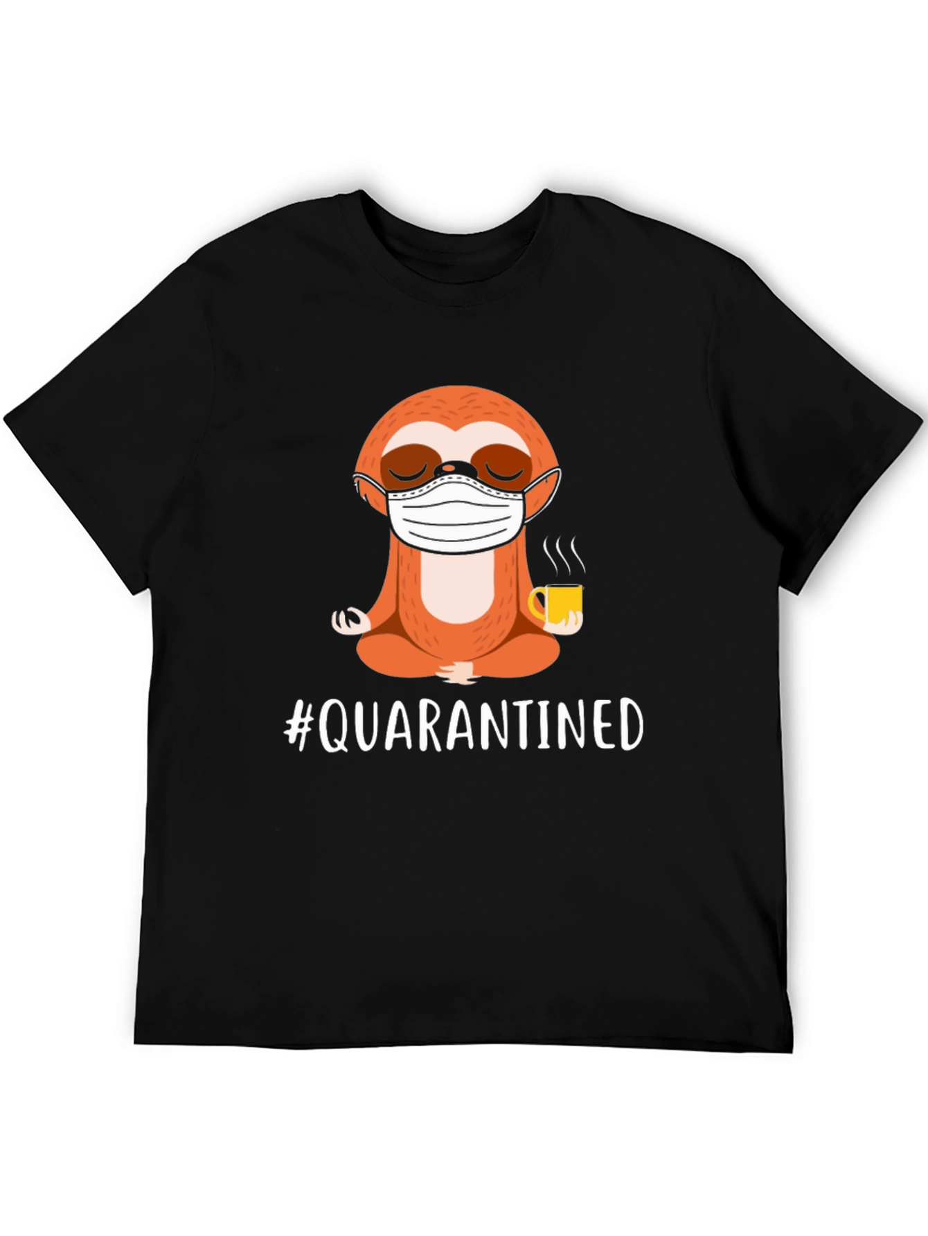 Black Quarantined Sloth T-Shirt - Black view 5