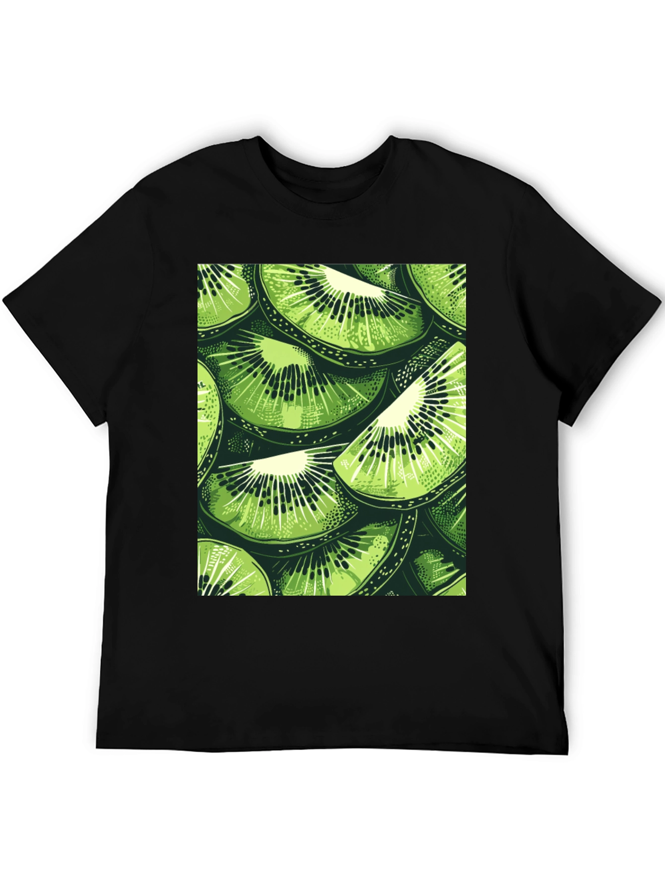 Black Kiwi Slice Print Tee - Fresh Summer Style! view 5