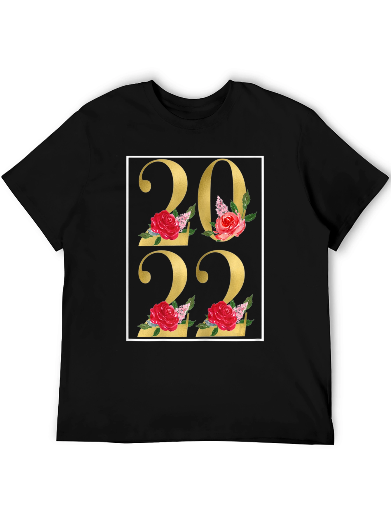 Black Floral 2022 Black T-Shirt view 5