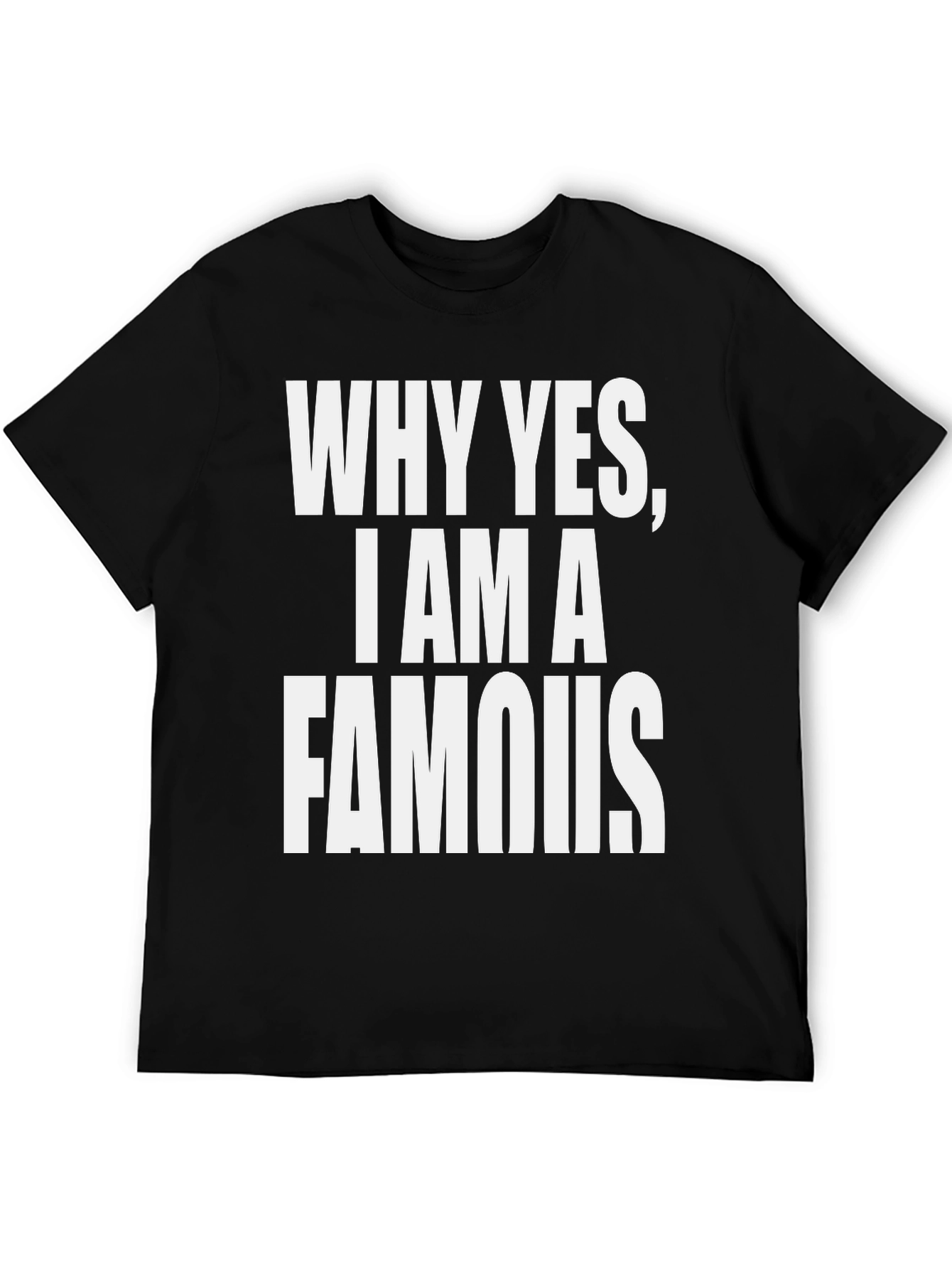 Black Why Yes, I Am A Famous T-Shirt - Black view 5