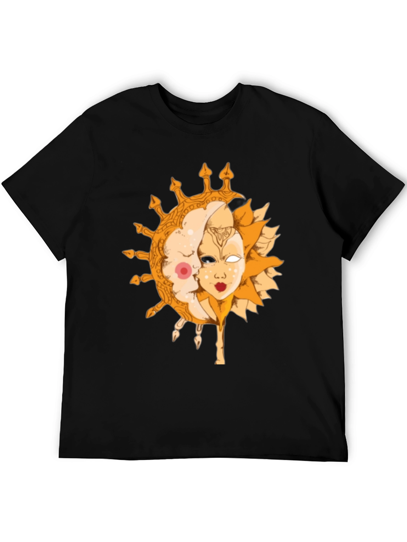 Black Sun and Moon Graphic Tee - Celestial Design view 5