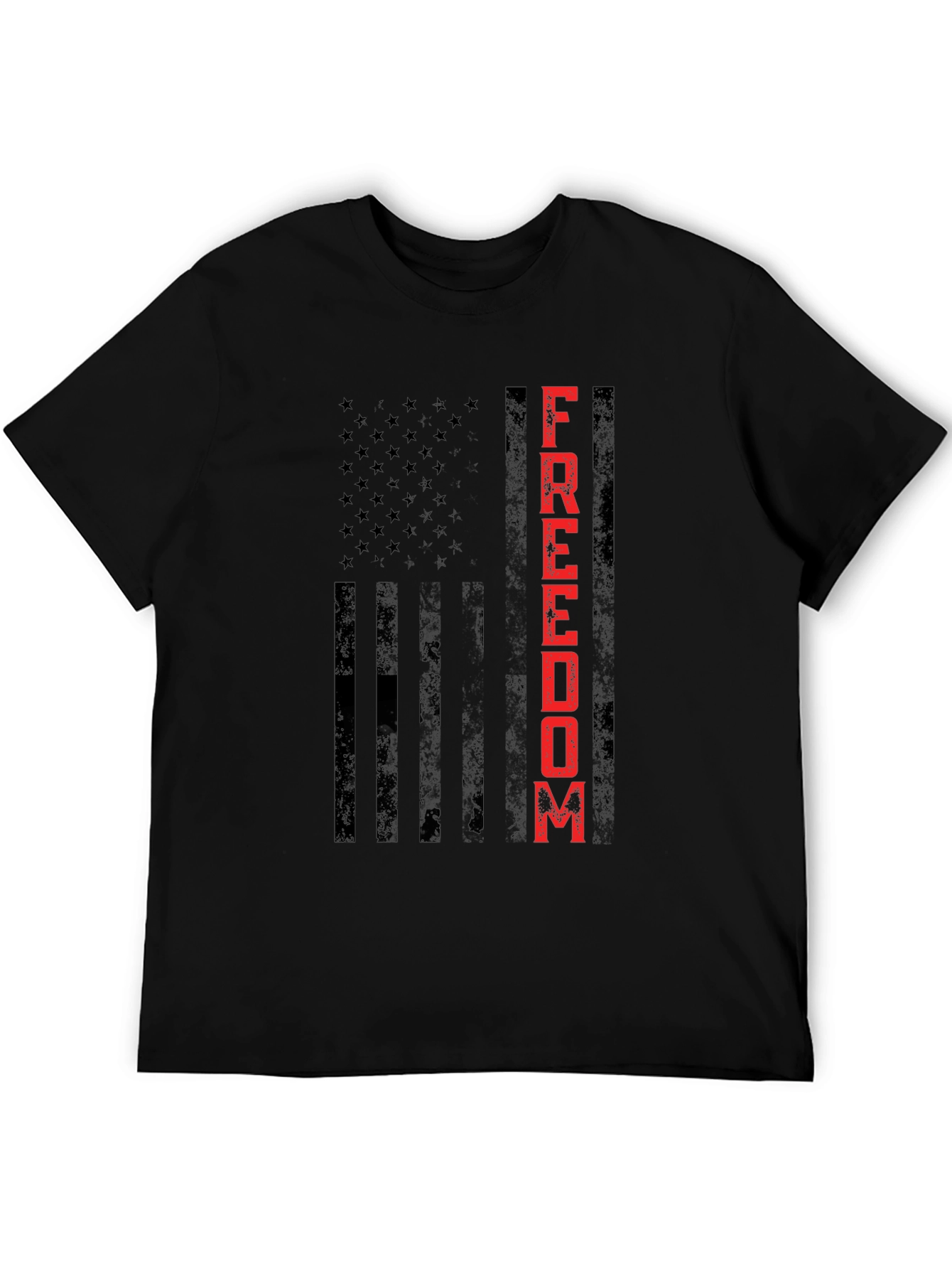 Black Freedom Flag Graphic Tee - Patriotic Design view 5