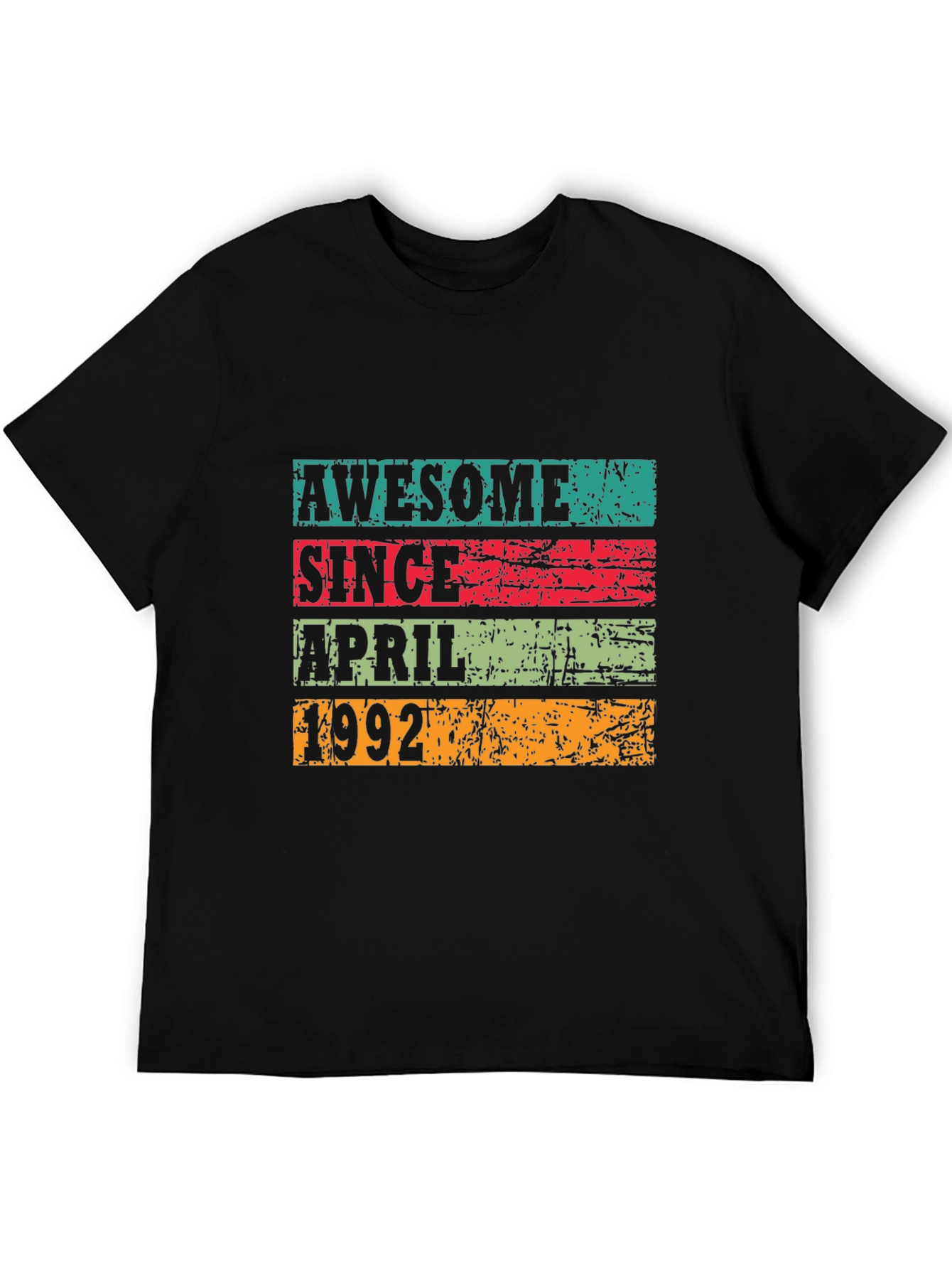 Black Awesome Since April 1992 T-Shirt view 5