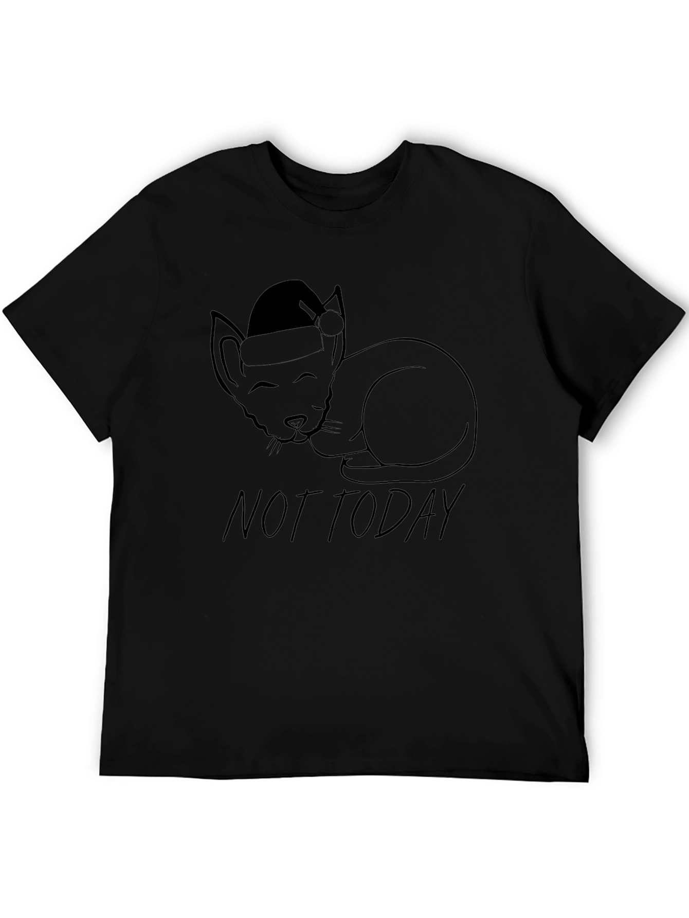 Black Not Today Cat Tee view 5