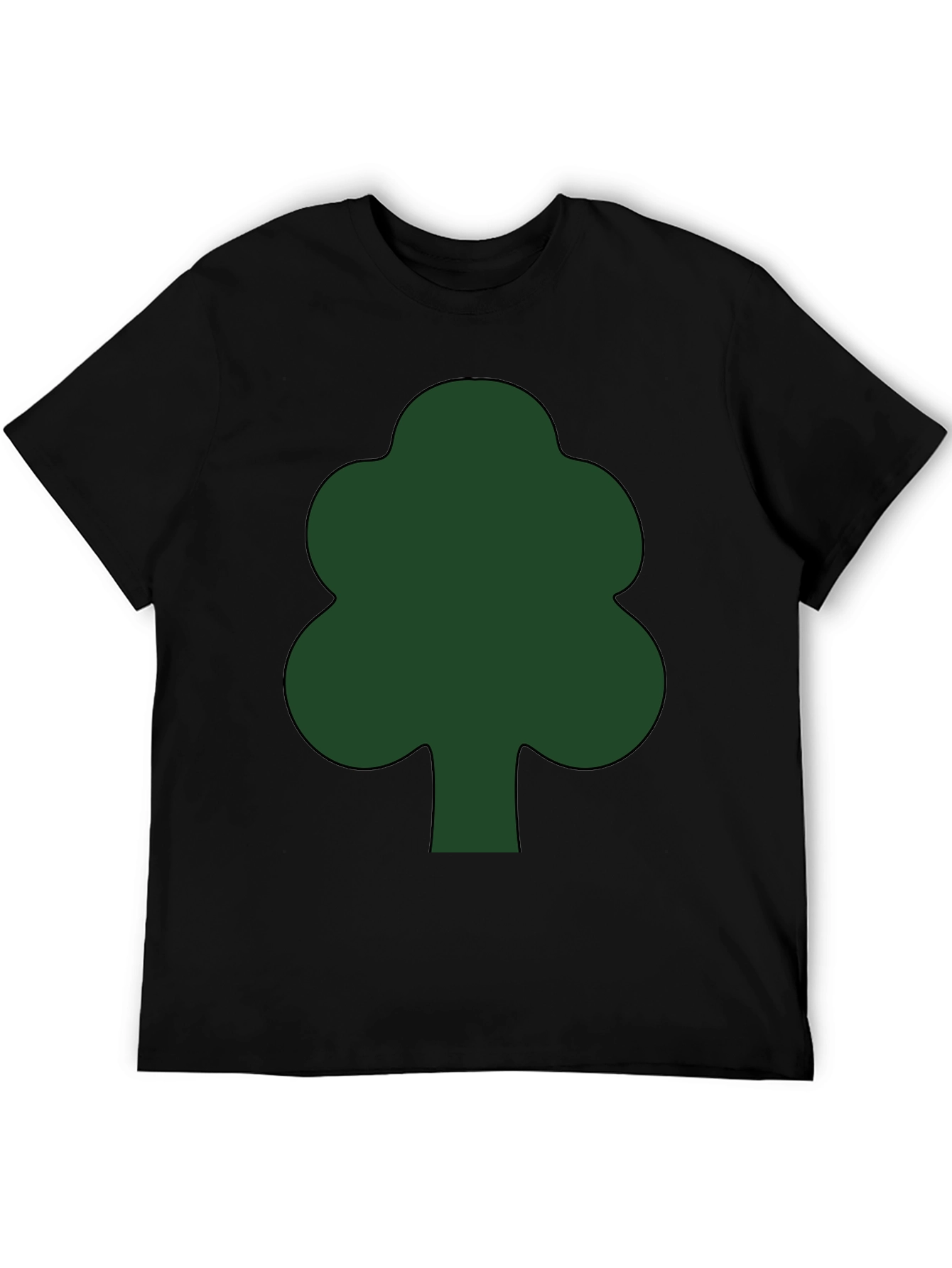 Black Green Tree Graphic Black T-Shirt view 5