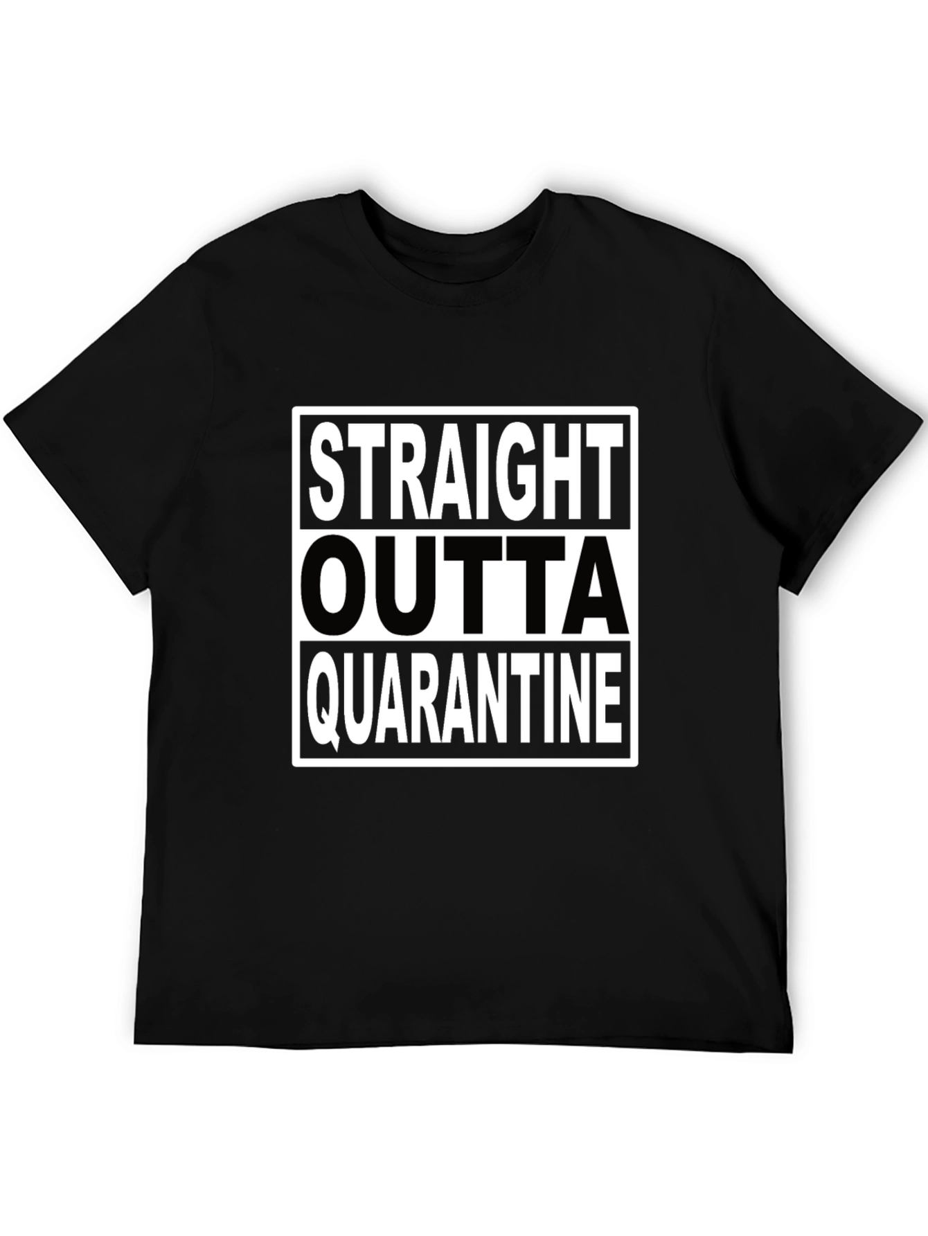 Black Straight Outta Quarantine Black T-Shirt view 5