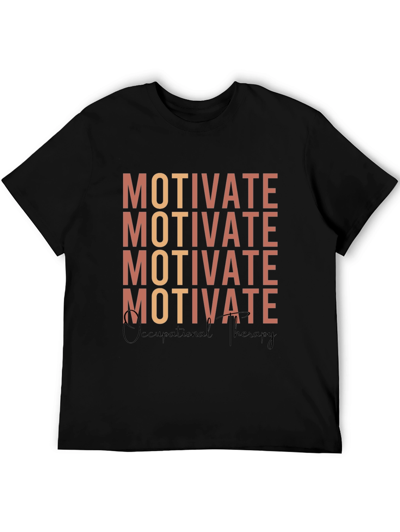 Black Motivate Occupational Therapy Graphic Tee view 5