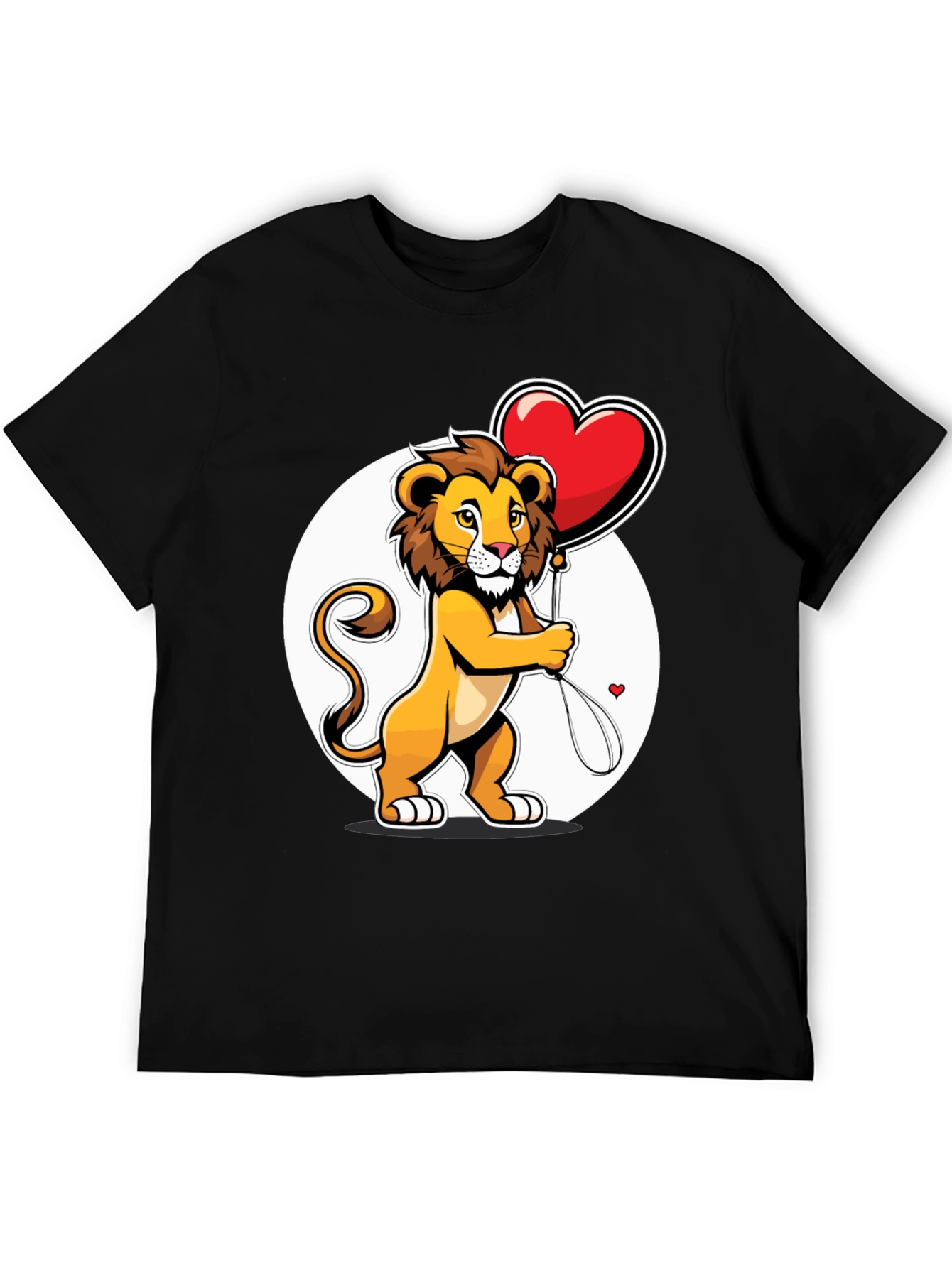 Black Lion Love Heart Balloon Graphic Tee view 5