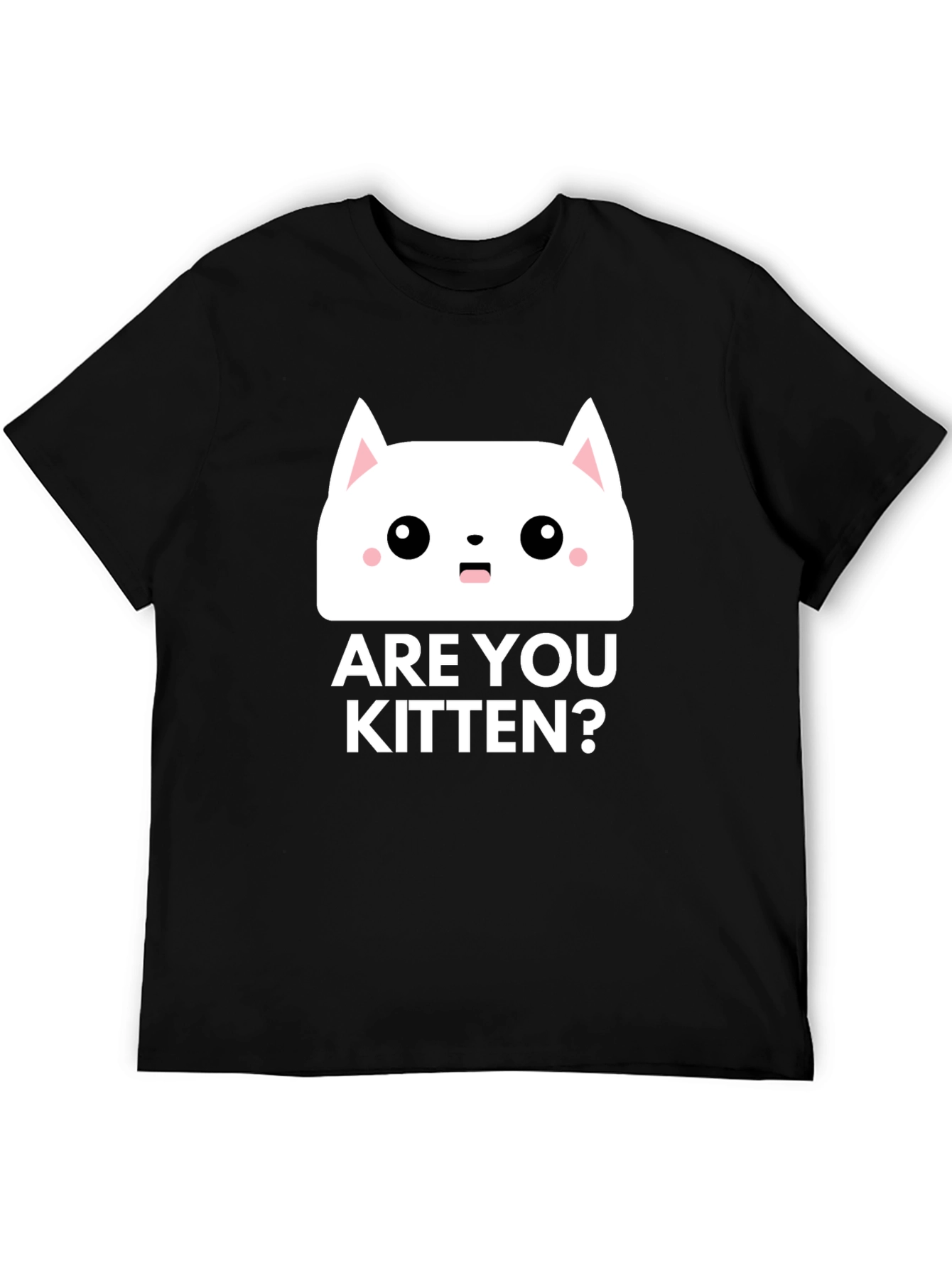 Black Are You Kitten Me? Graphic T-Shirt - Black Cotton Tee view 5