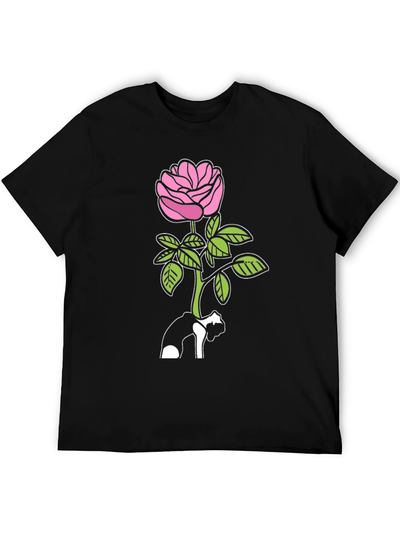 Black Rose Graphic Black T-Shirt - Stylish Floral Tee view 5