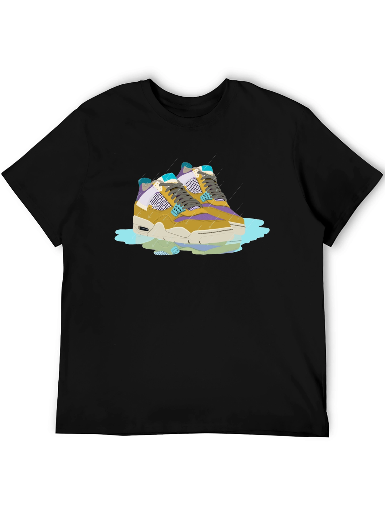 Black Sneaker Graphic Tee - Black Cotton Comfort view 5