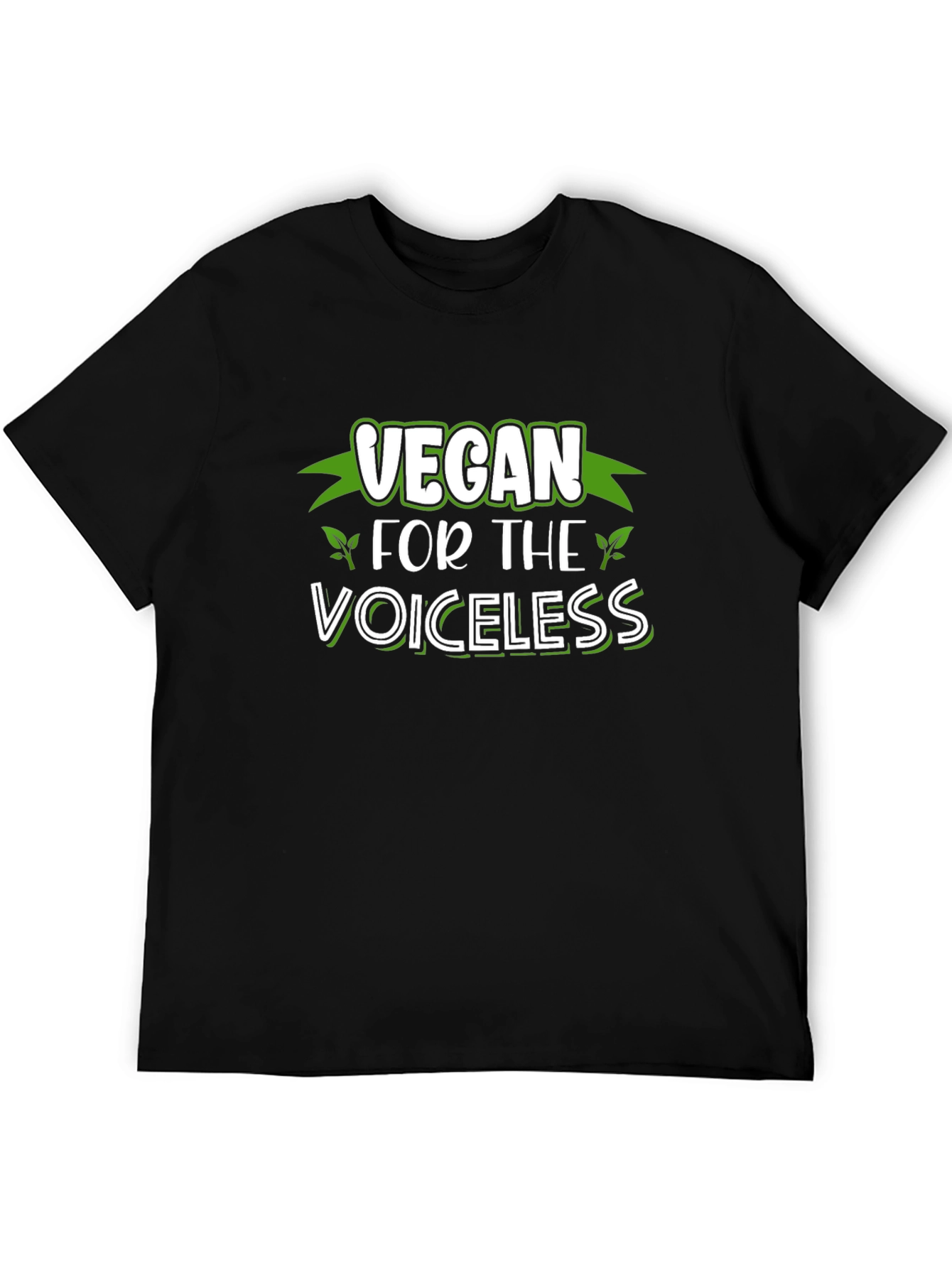 Black Vegan for the Voiceless Black T-Shirt view 5