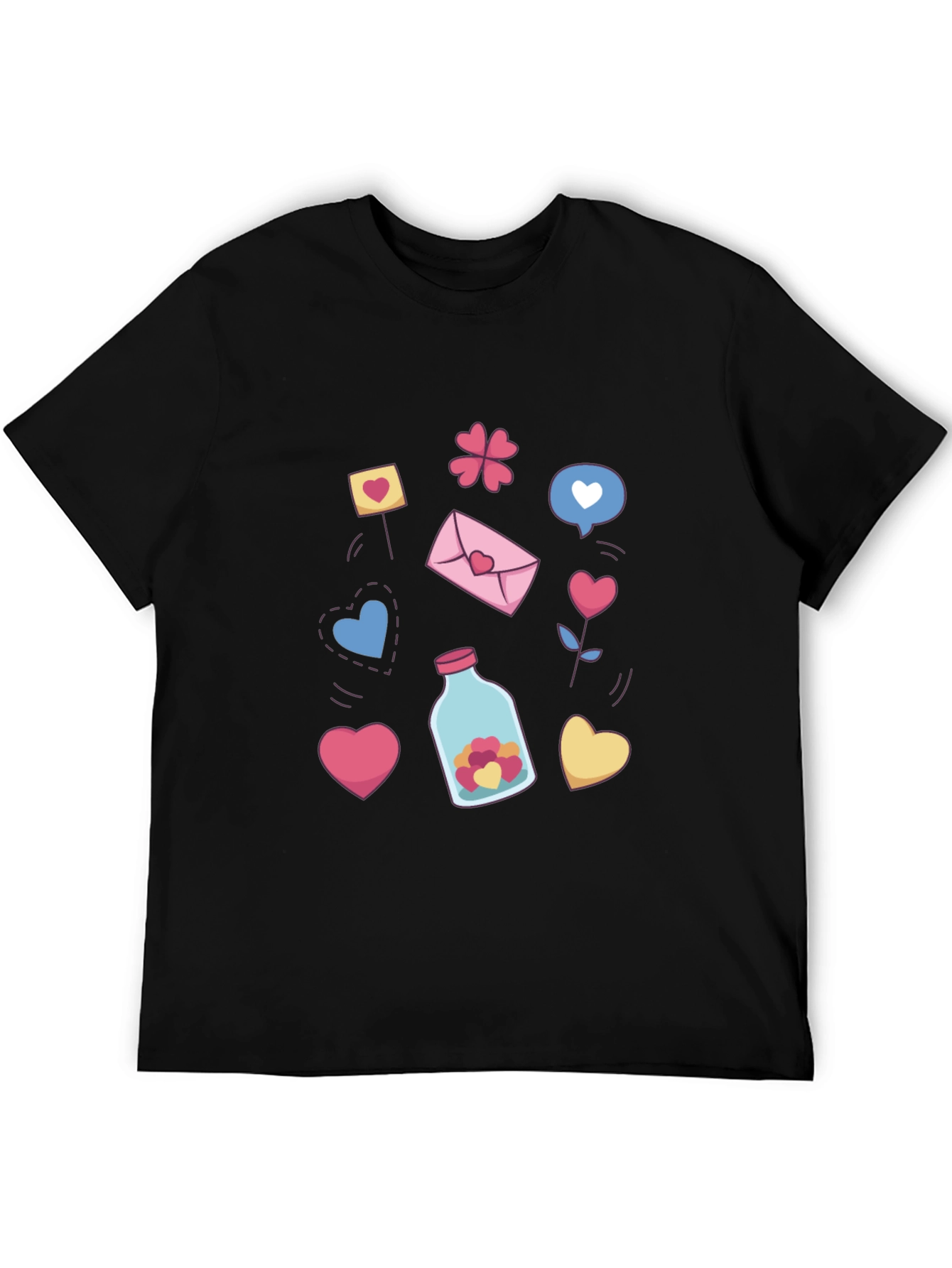 Black Heart Design Black T-Shirt view 5