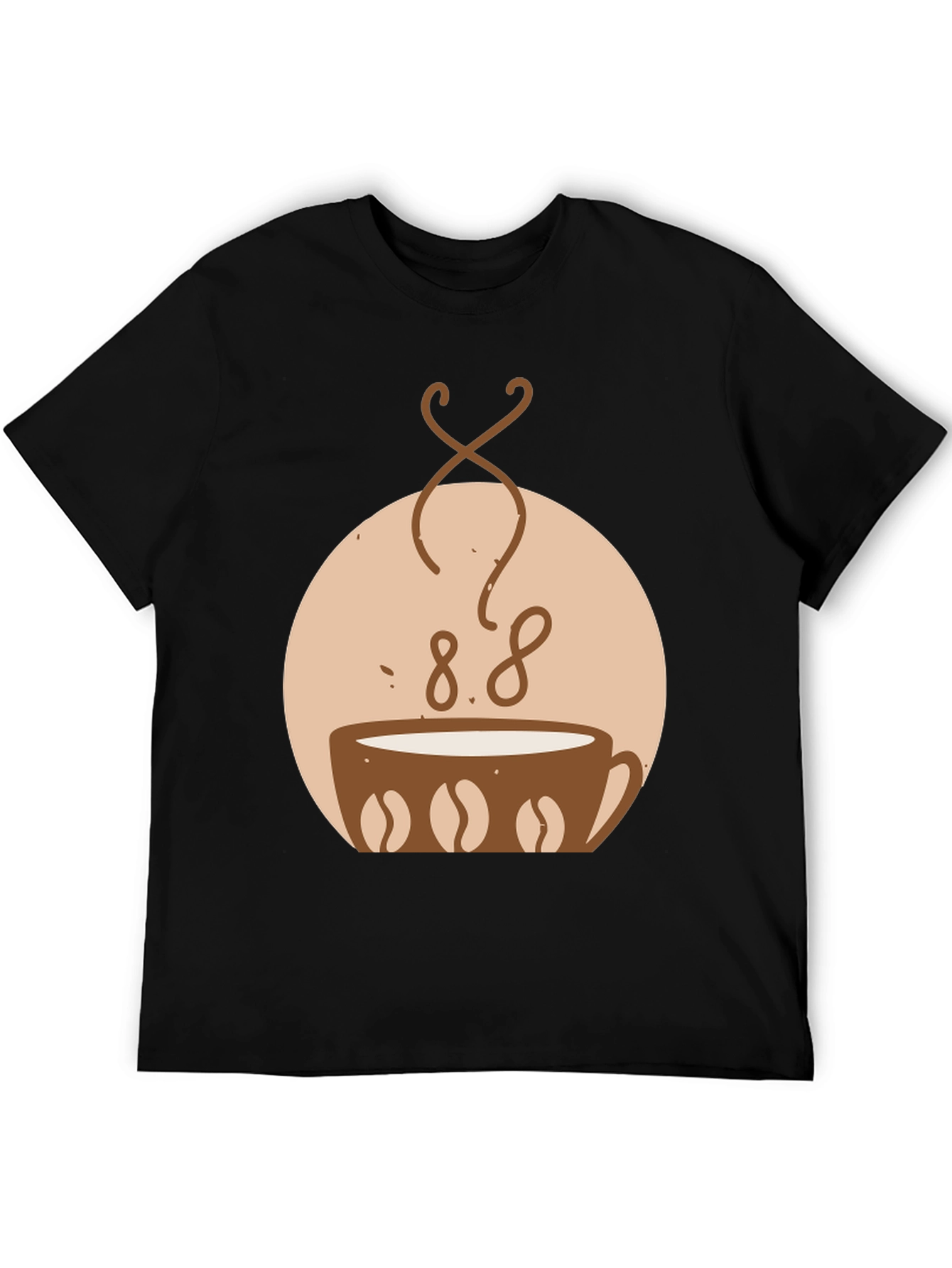 Black Coffee Lover T-Shirt - Coffee Bean Design view 5