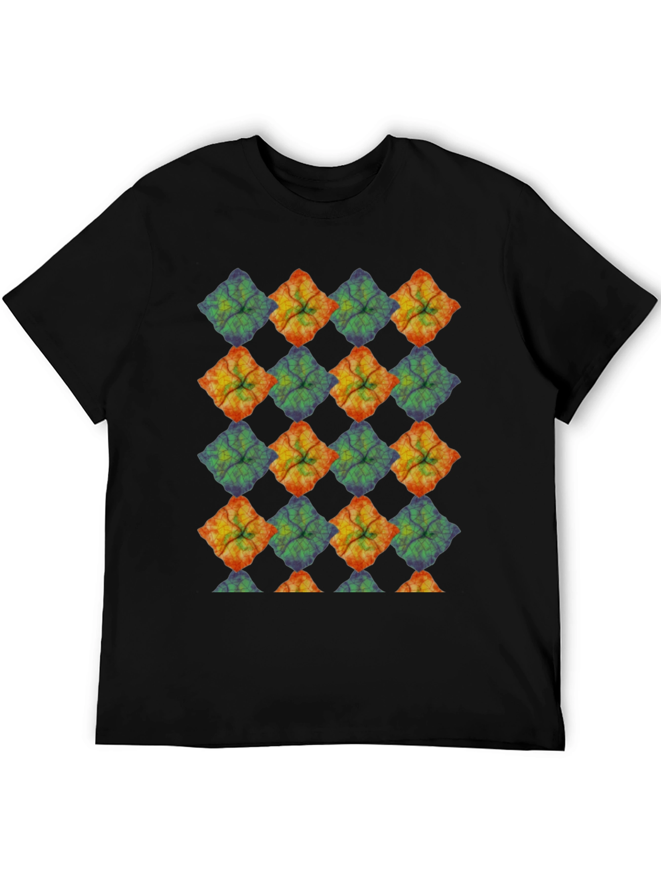 Black Abstract Geometric Pattern Black T-Shirt view 5