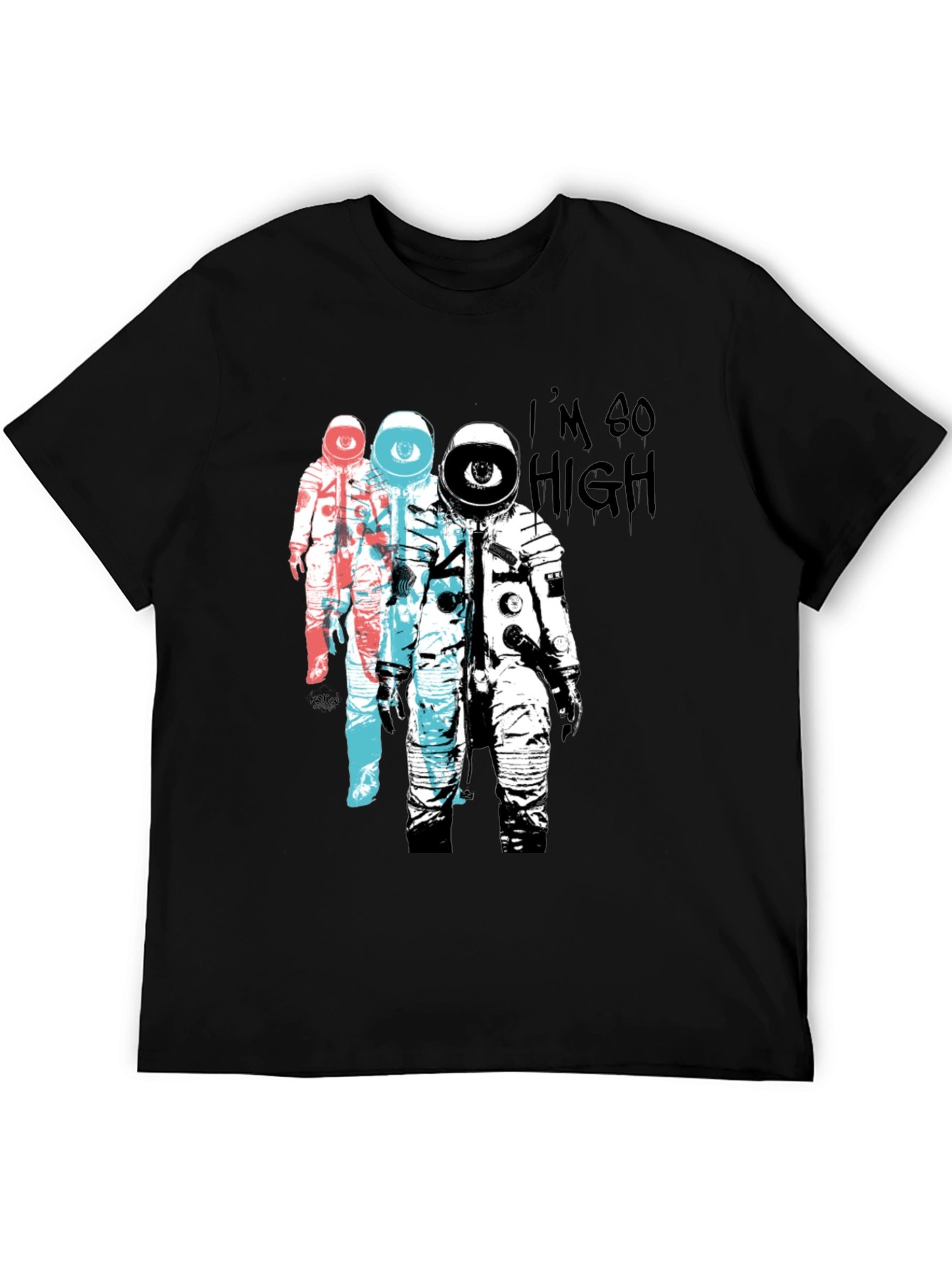 Black Astronaut Eye T-Shirt - I'm So High Graphic Tee view 5