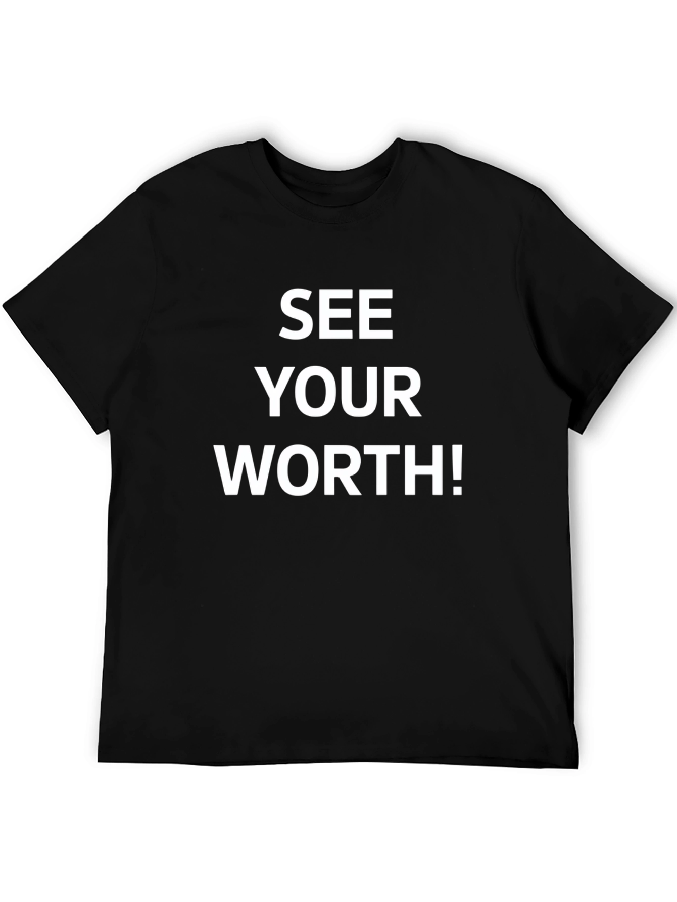 Black See Your Worth! Motivational Graphic Tee - Black view 5