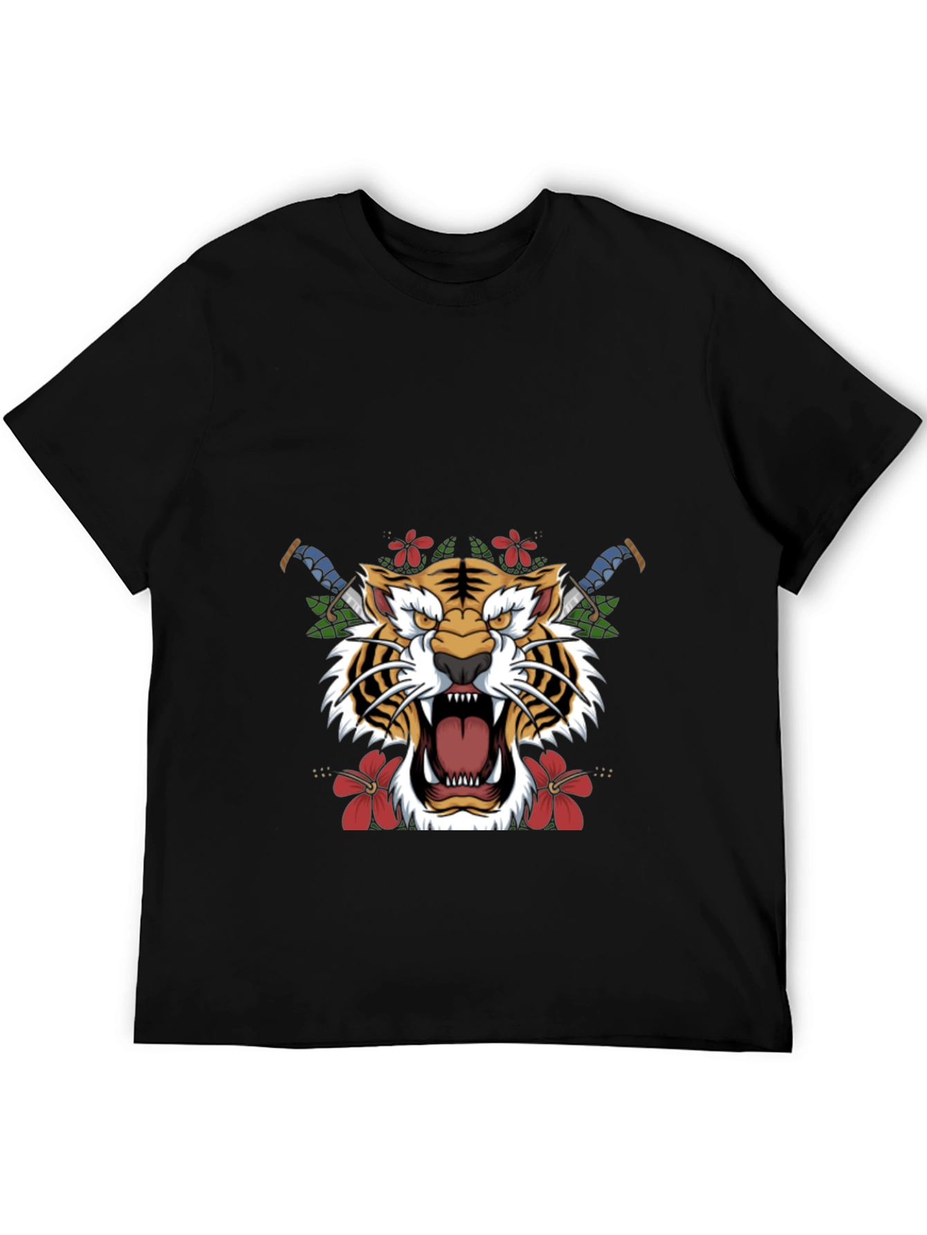 Black Tiger Graphic Print Black T-Shirt view 5