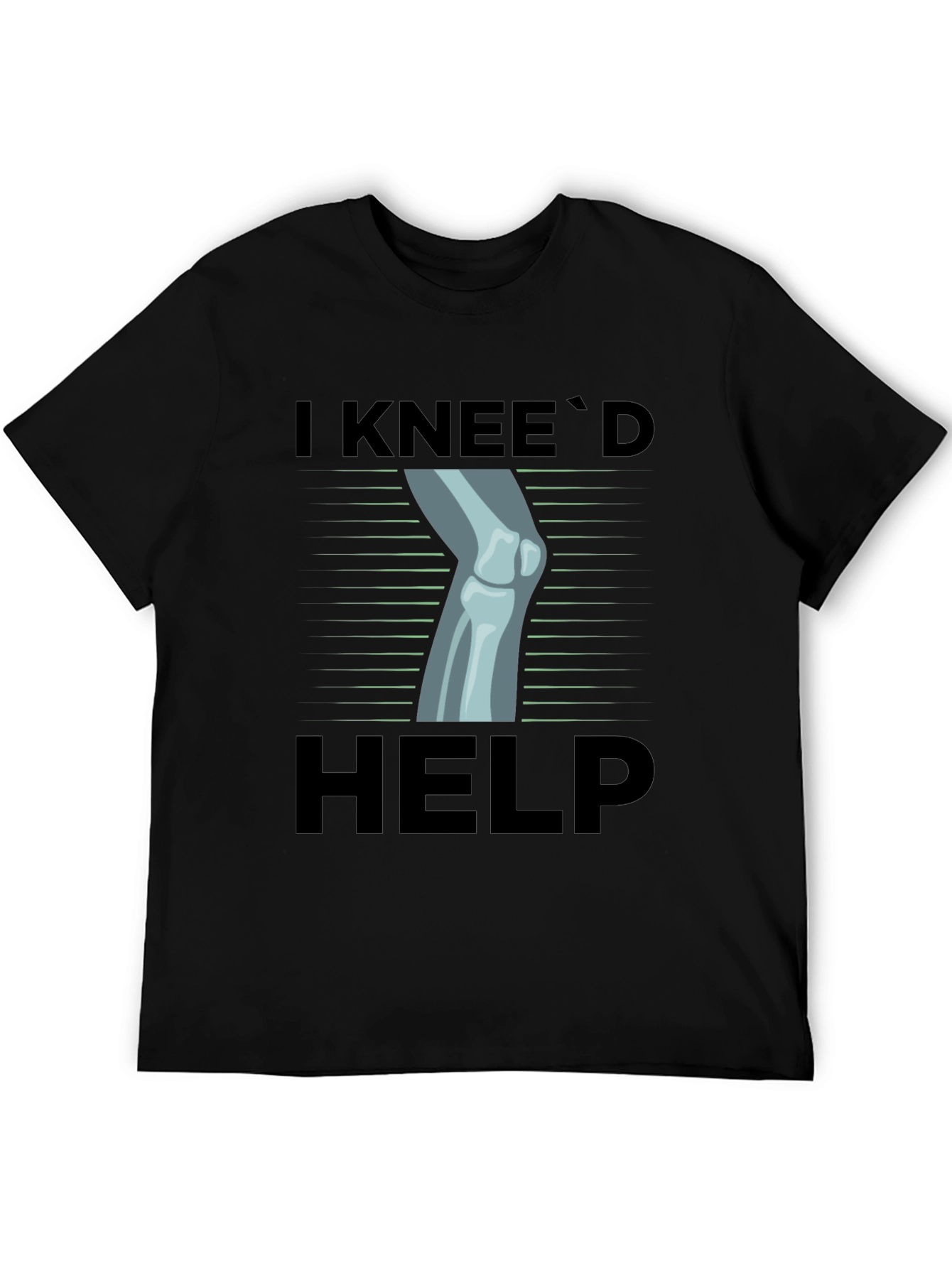 Black I Knee'd Help Funny Bone T-Shirt view 5