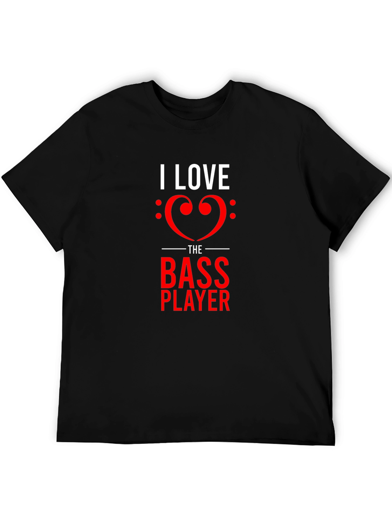 Black I Love the Bass Player Black T-Shirt view 5