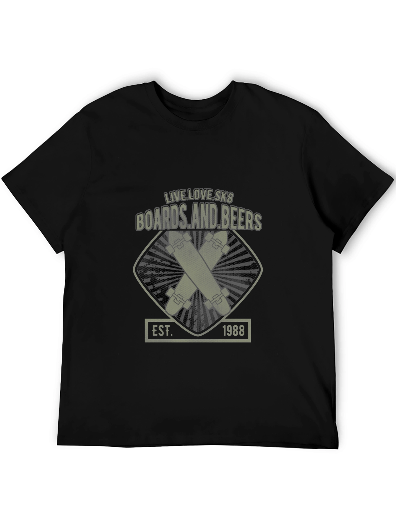 Black Boards and Beers Graphic T-Shirt - Live Love Skate - Black view 5