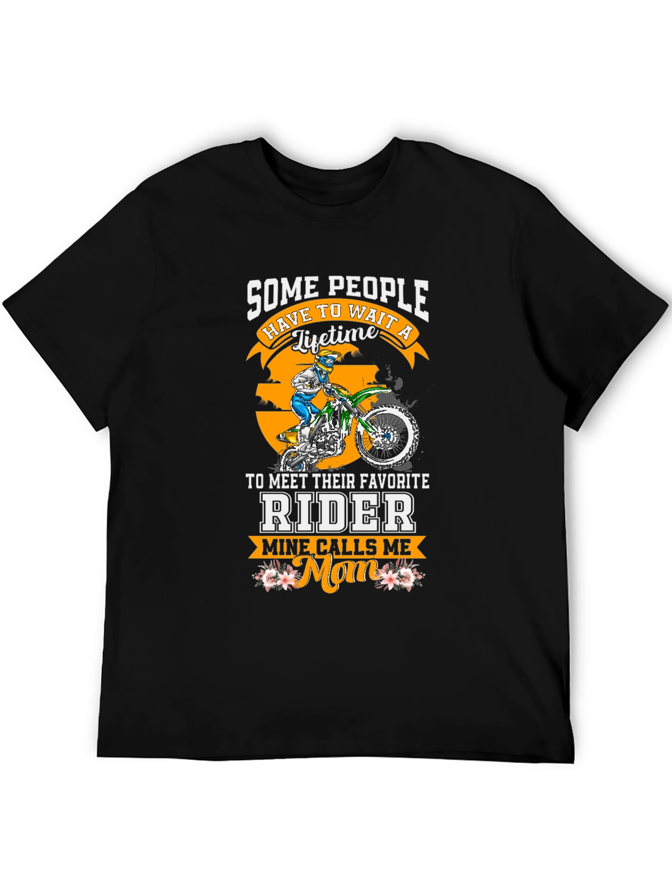 Black Dirt Bike Rider Mom T-Shirt view 5