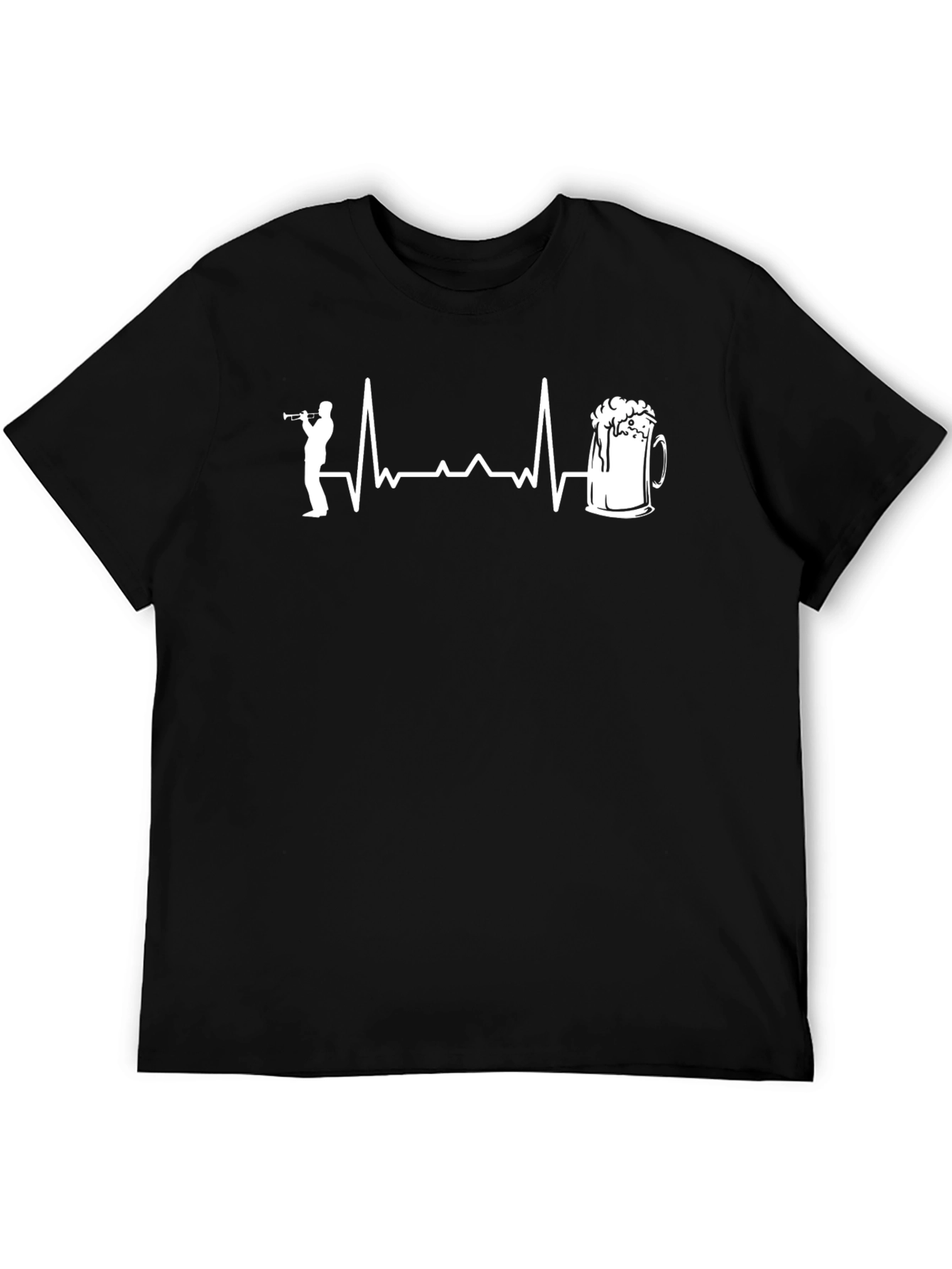 Black Trumpet Beer Heartbeat Graphic Tee view 5