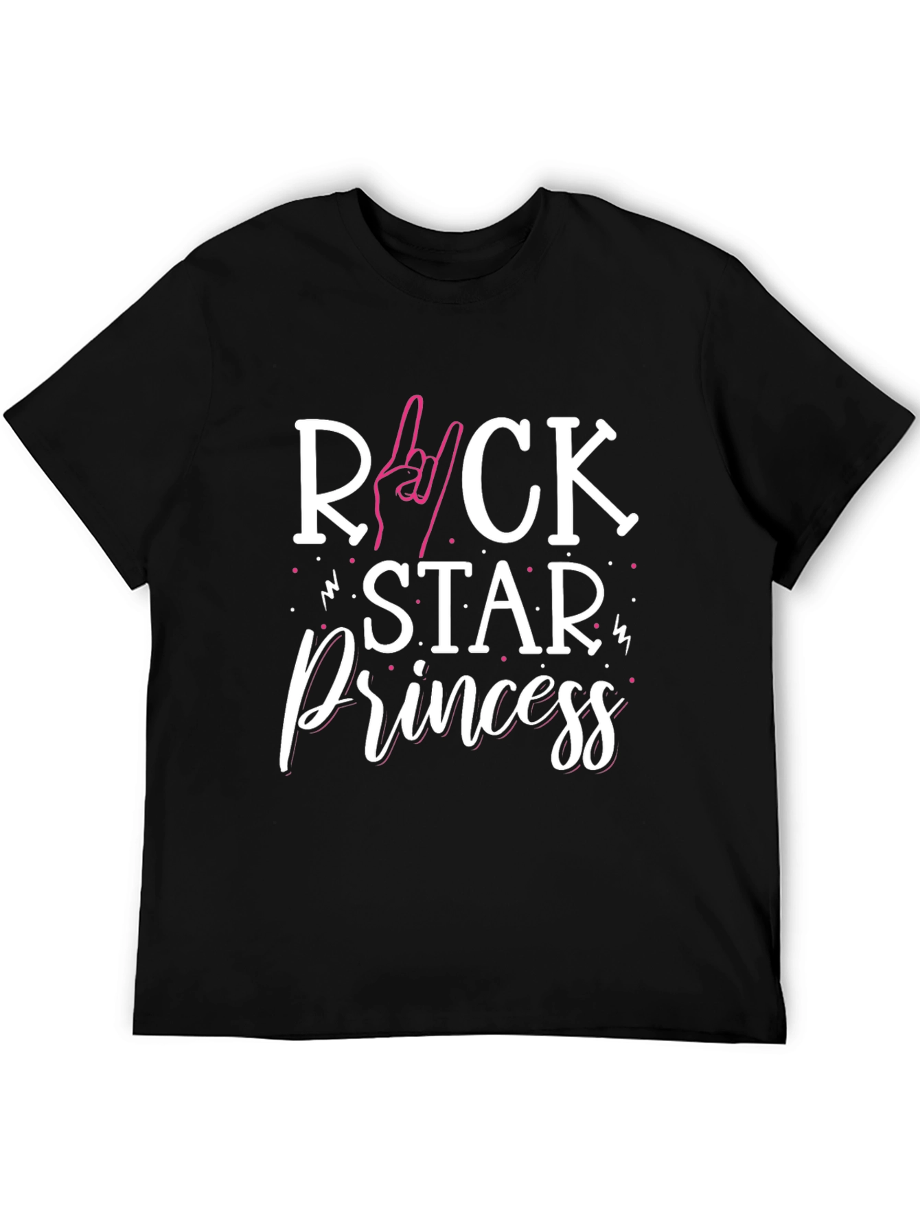 Black Rock Star Princess Graphic Tee - Black Unisex T-Shirt view 5