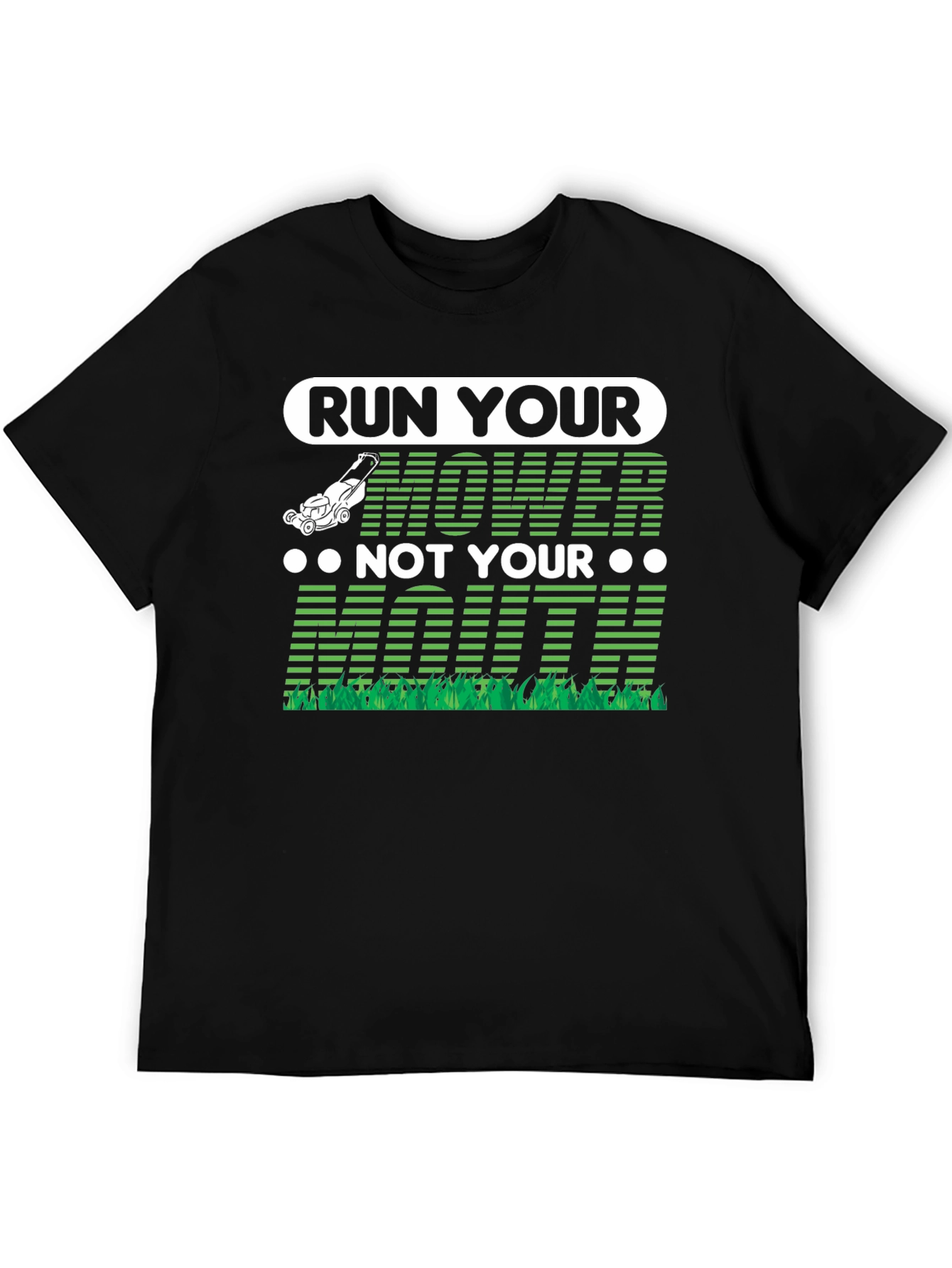 Black Run Your Mower T-Shirt view 5