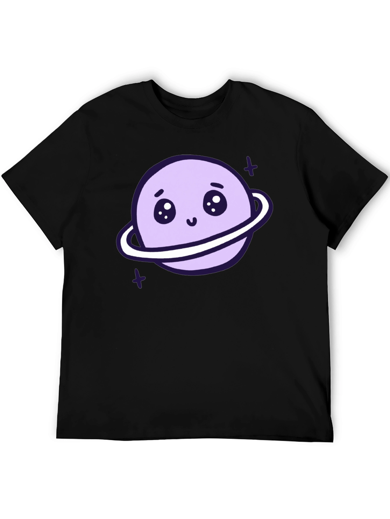 Black Cute Planet Graphic T-Shirt - Black view 5