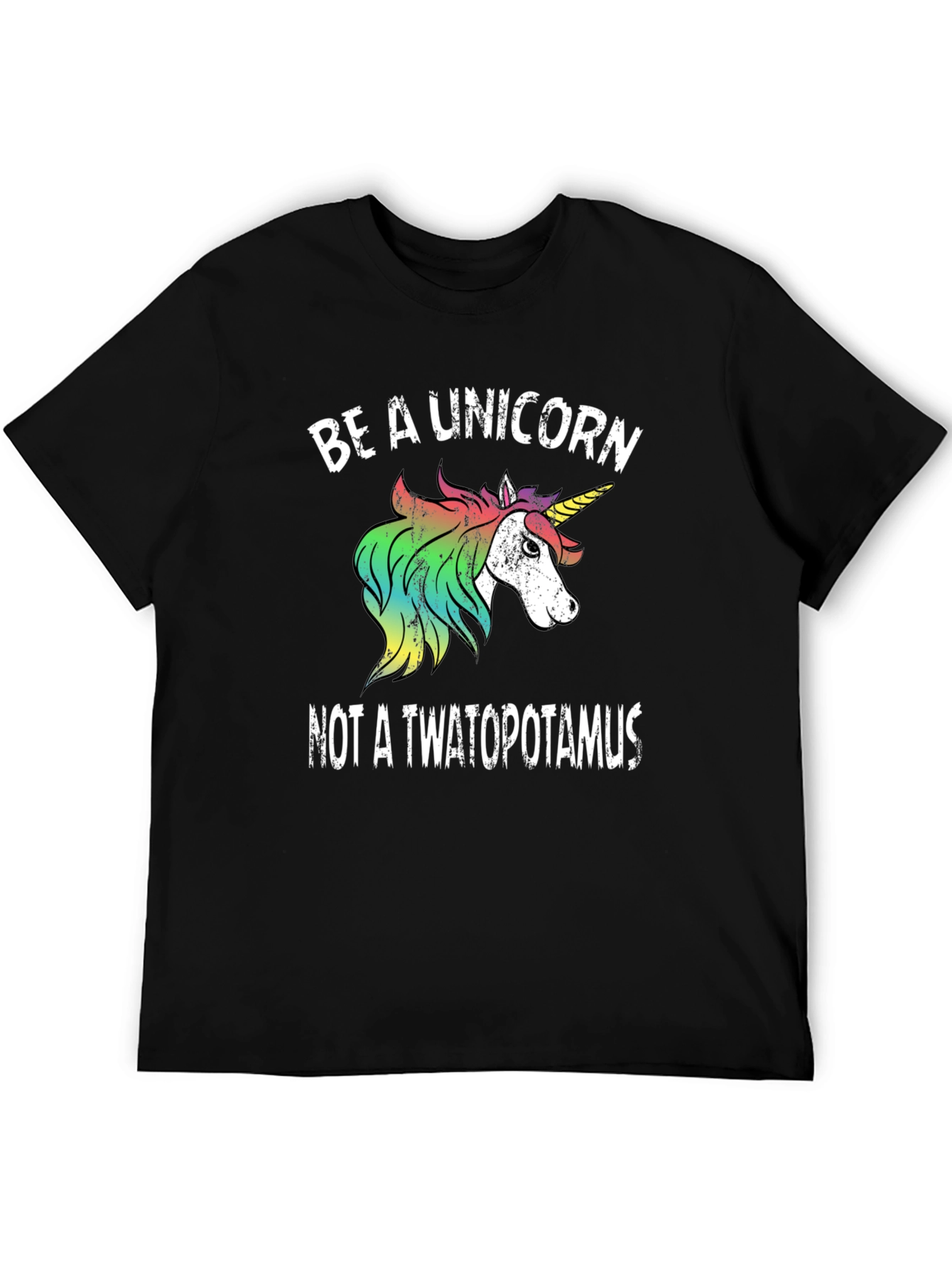 Black Be a Unicorn T-Shirt - Funny Graphic Tee view 5