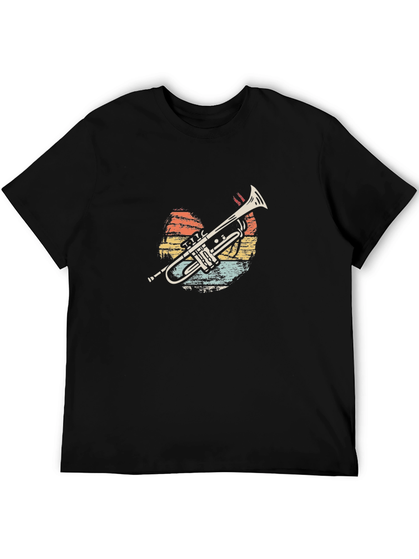 Black Vintage Trumpet Graphic Tee - Musician's Style view 5