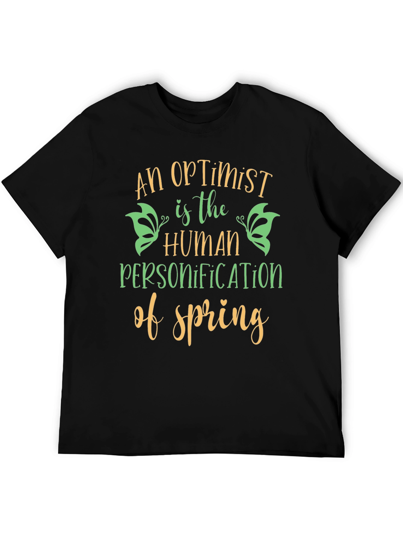 Black Optimist Spring T-Shirt -  Unisex Graphic Tee view 5